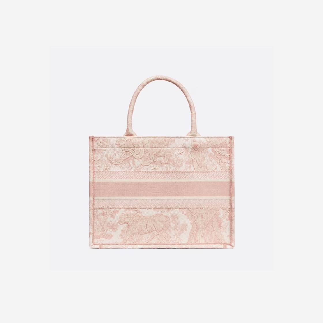 Dior Medium Book Tote Ecru Pink Toile de Jouy Embroidery 상세 이미지 2