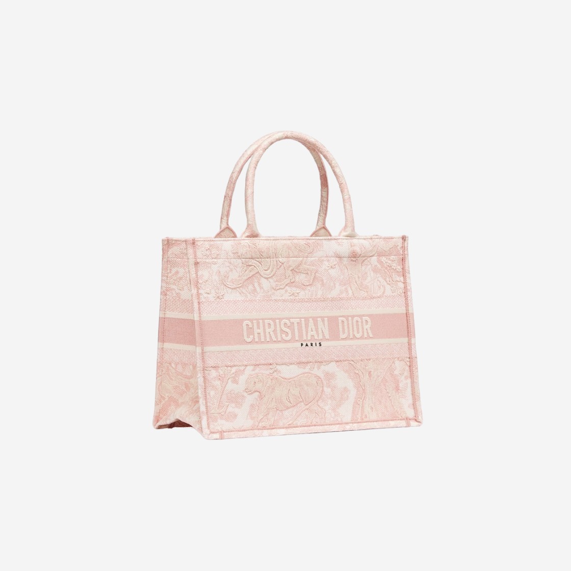 Dior Medium Book Tote Ecru Pink Toile de Jouy Embroidery 상세 이미지 3