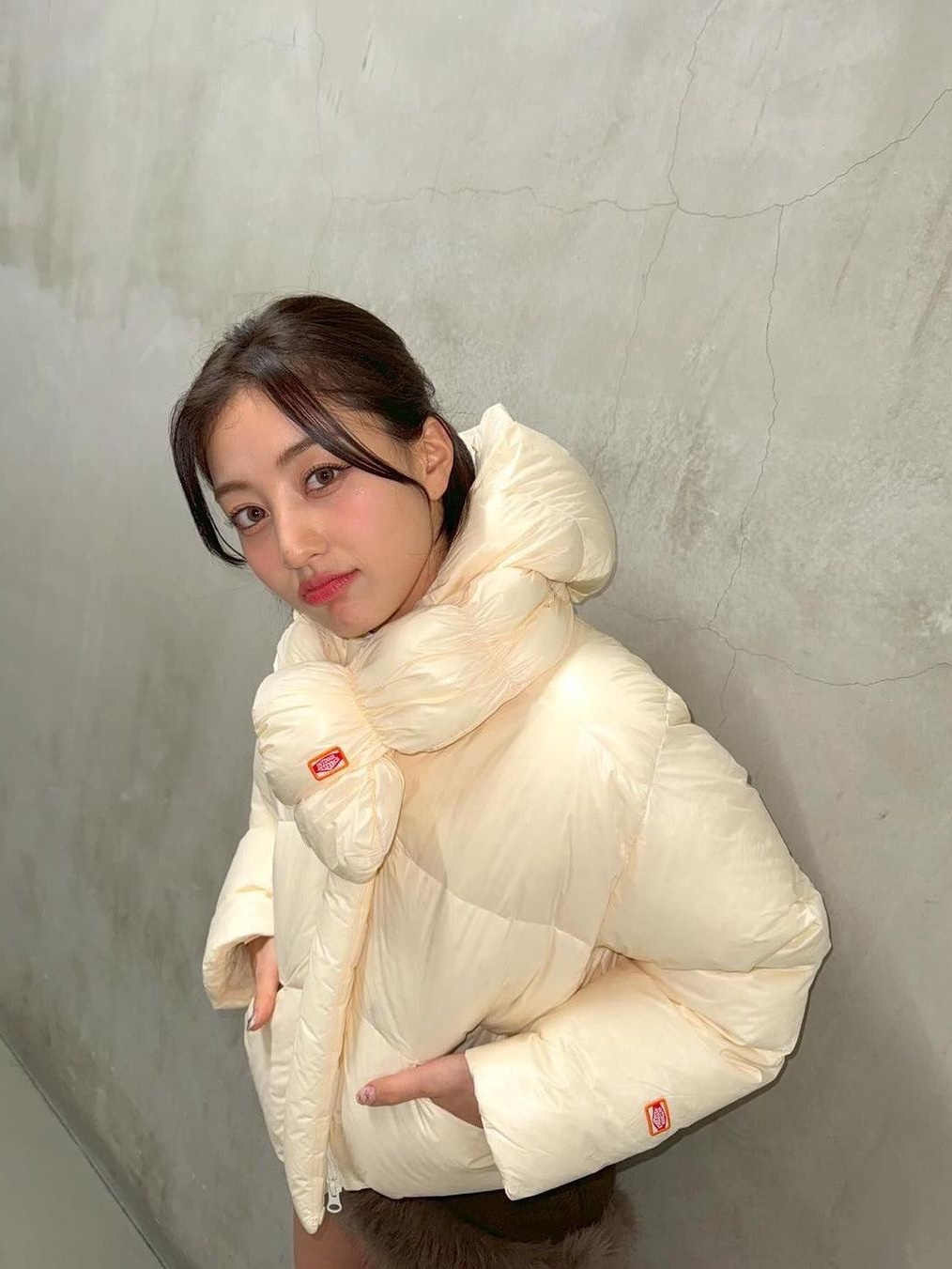 Jil Sander Quilted Down Muffler Beige, Jil Sander Down Muffler Beige 착용 스타일 - 4