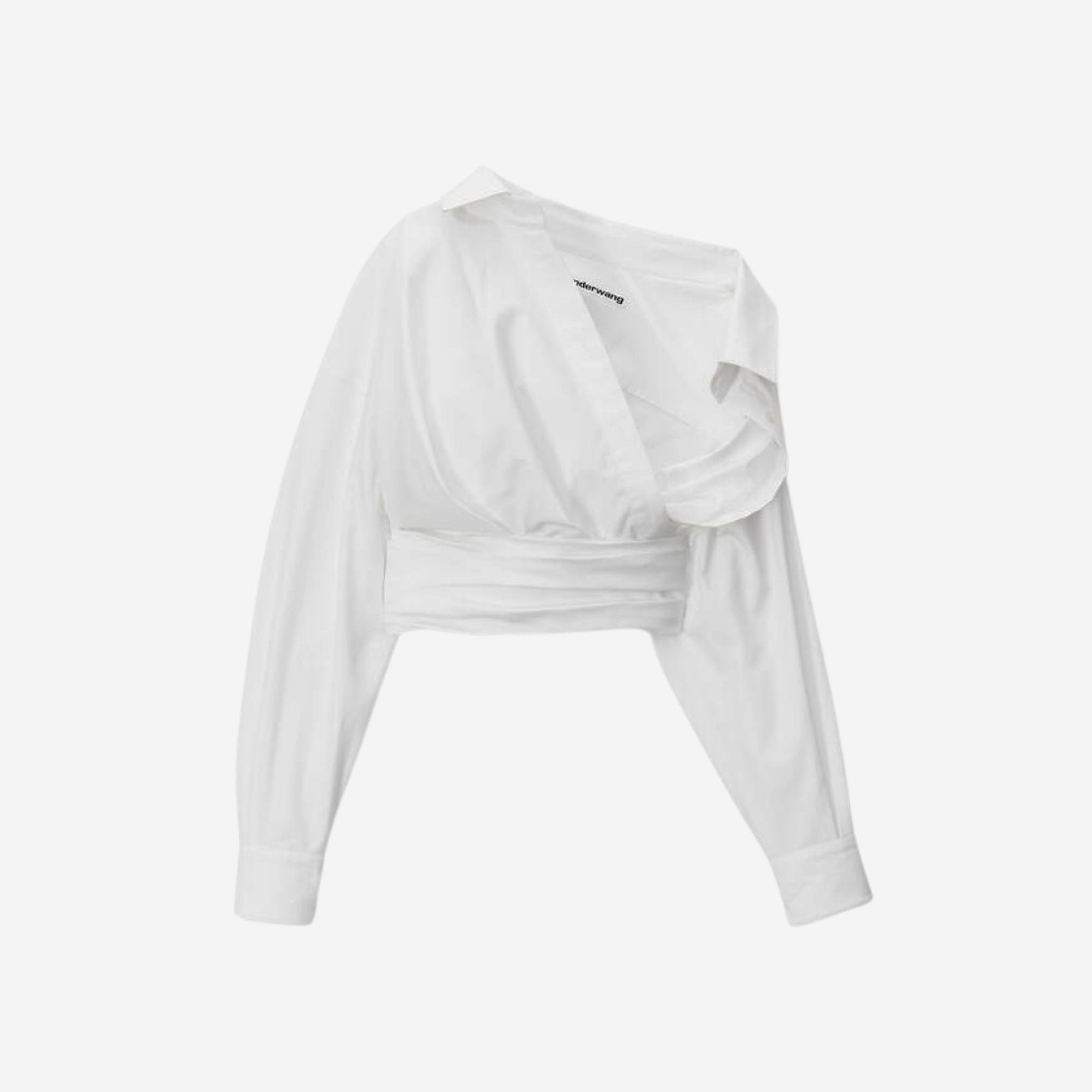 (W) Alexander Wang Cotton Shirting Wrapped Front Shirt White 상세 이미지 1