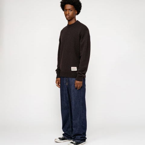 Stussy x Our Legacy Work Shop Knitted Roundneck Sweater Dark Brown Surfman 착용 스타일 - 3