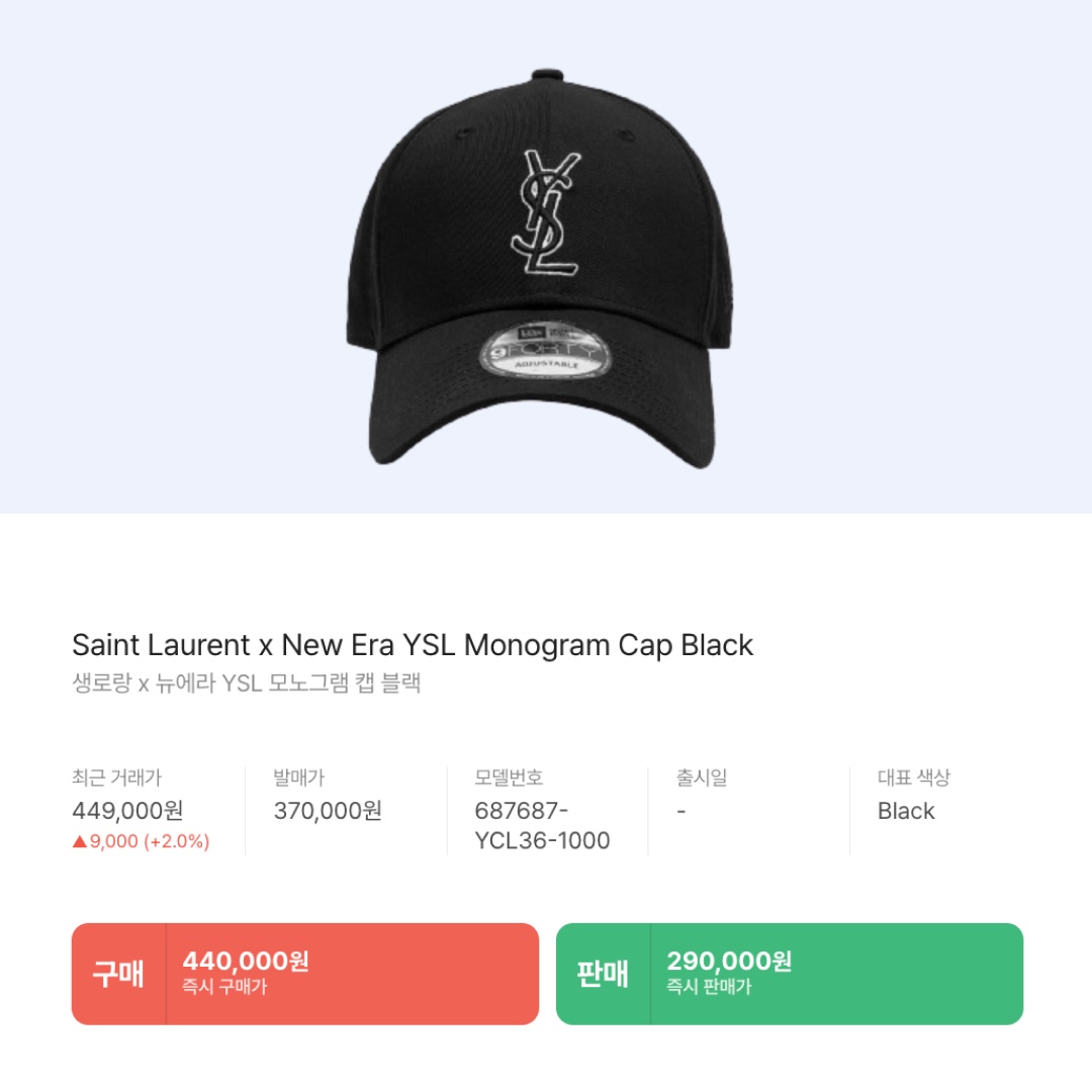 Saint Laurent x New Era YSL Monogram Cap Black 착용 스타일 - 2