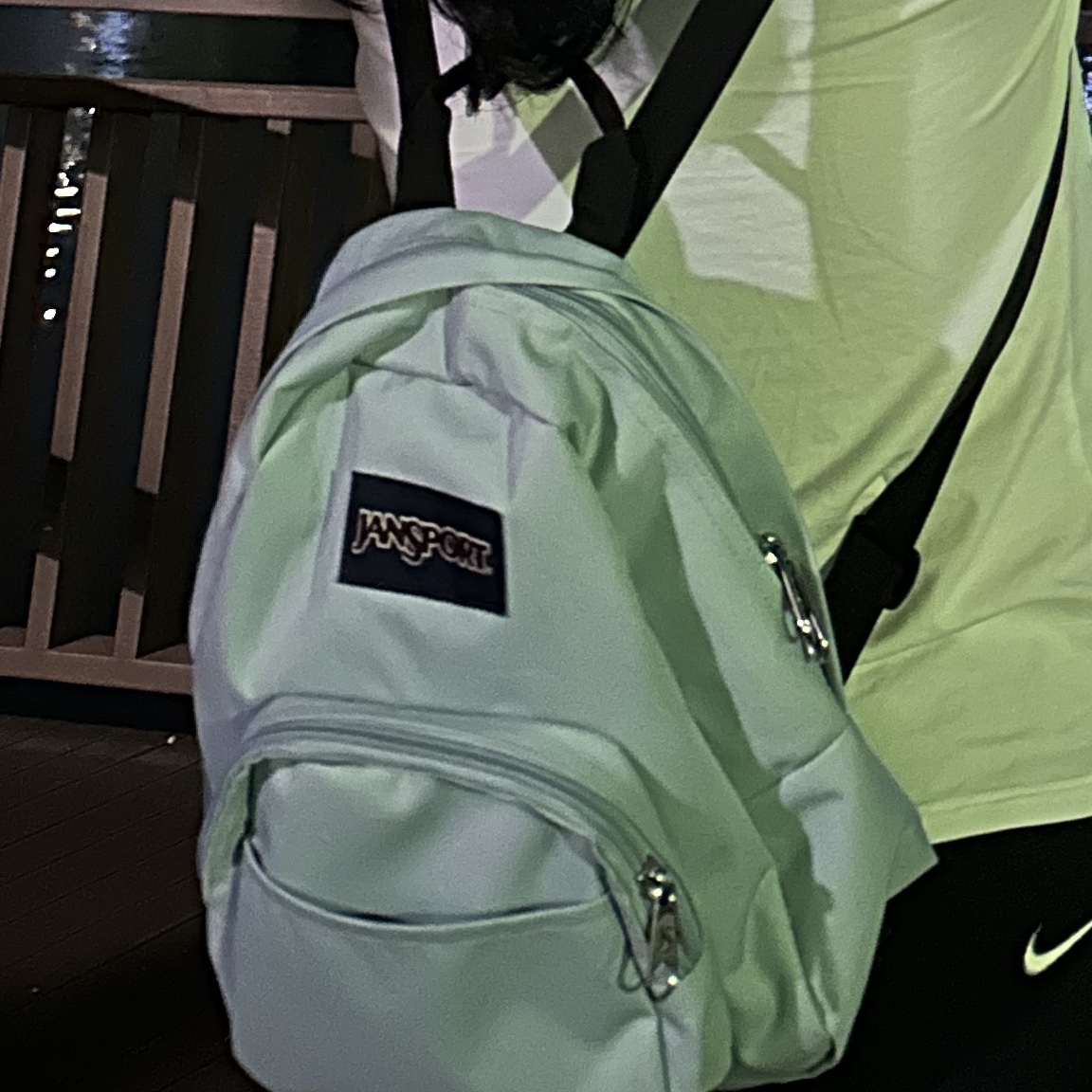 Jansport Half Pint Mini Backpack Blue Dusk 착용 스타일
