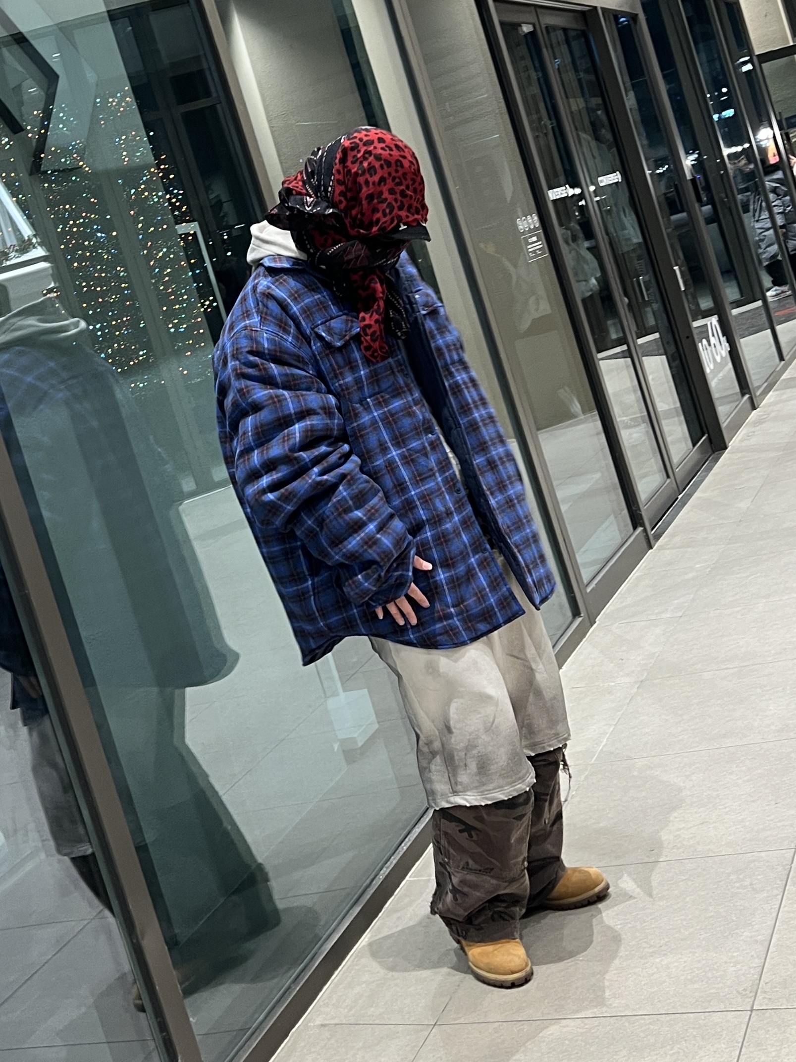 Project G/R I Love GR Cap Black - Haus of GR Exclusive, Project G/R Reversible Padded Check Shirt Navy 착용 스타일 - 2