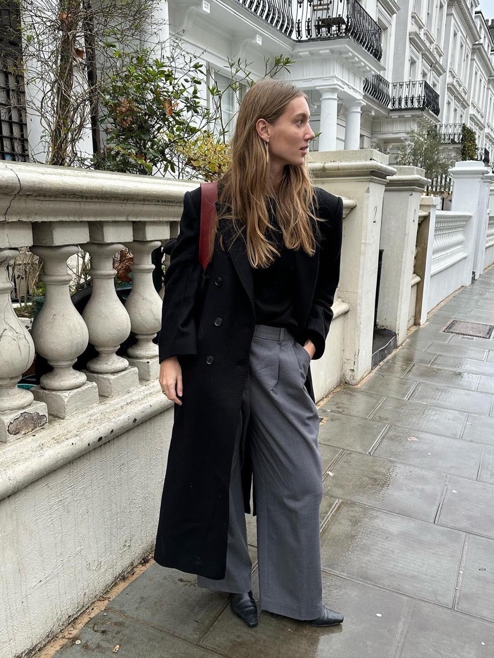 Ader Error Amon Slacks Noir 착용 스타일 - 4
