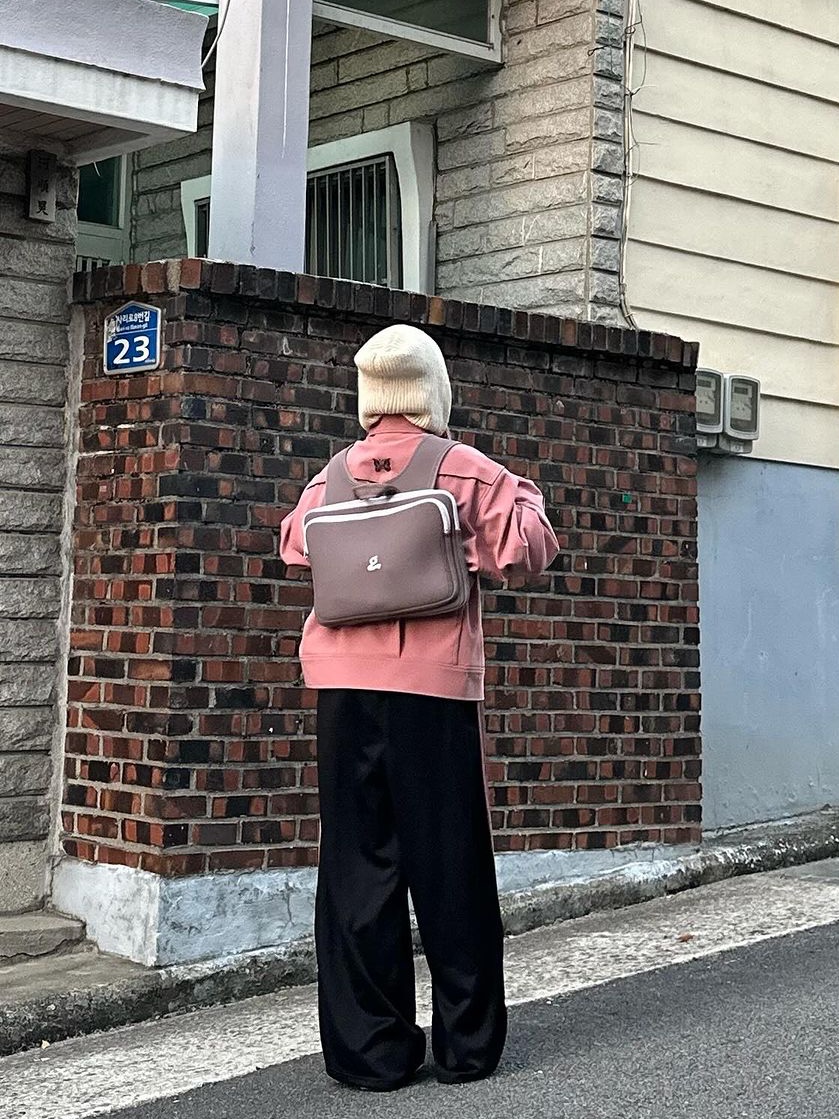 Needles Straight Track Pants Poly Smooth Black 착용 스타일