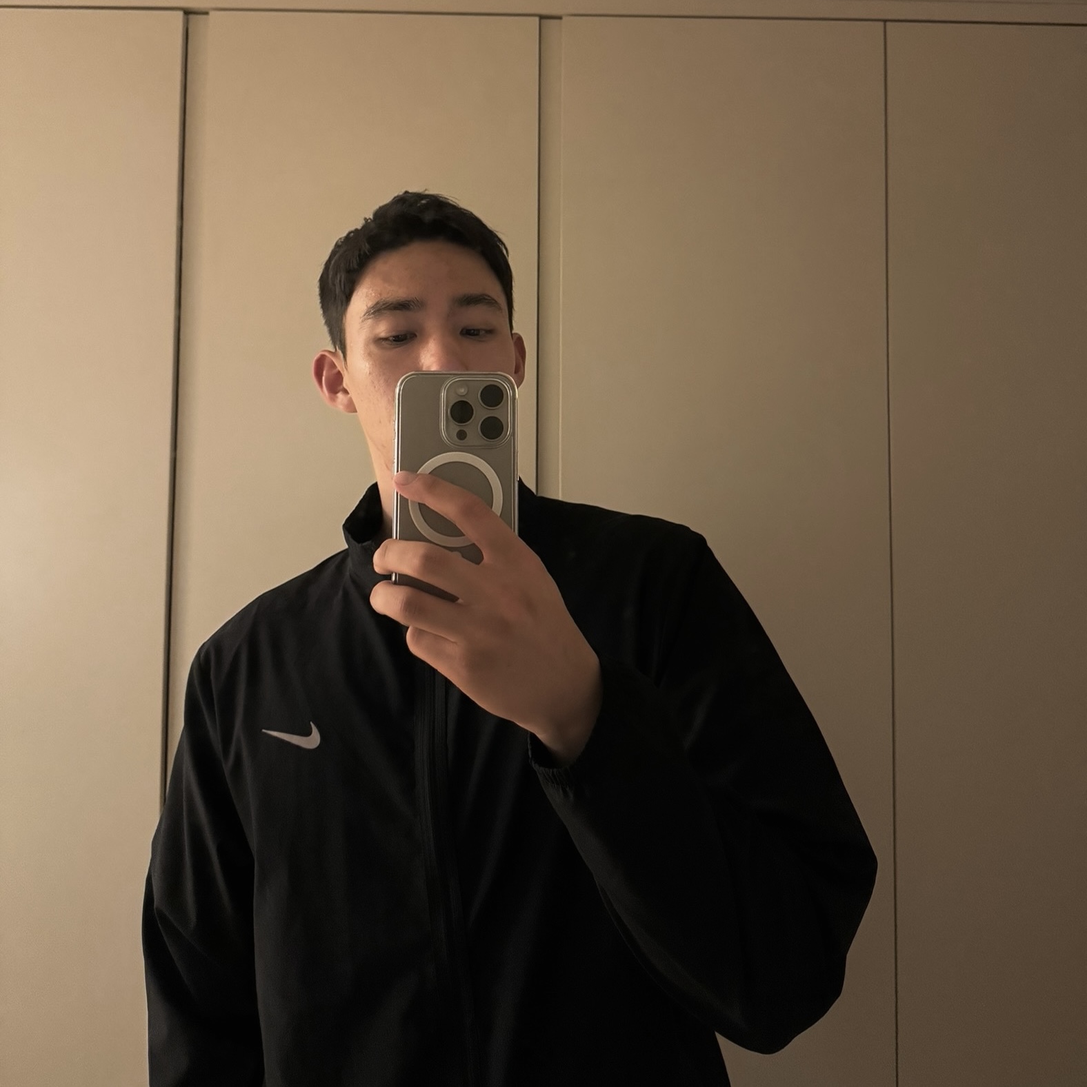 Nike NRG Solo Swoosh Woven Track Jacket Black - Asia 착용 스타일