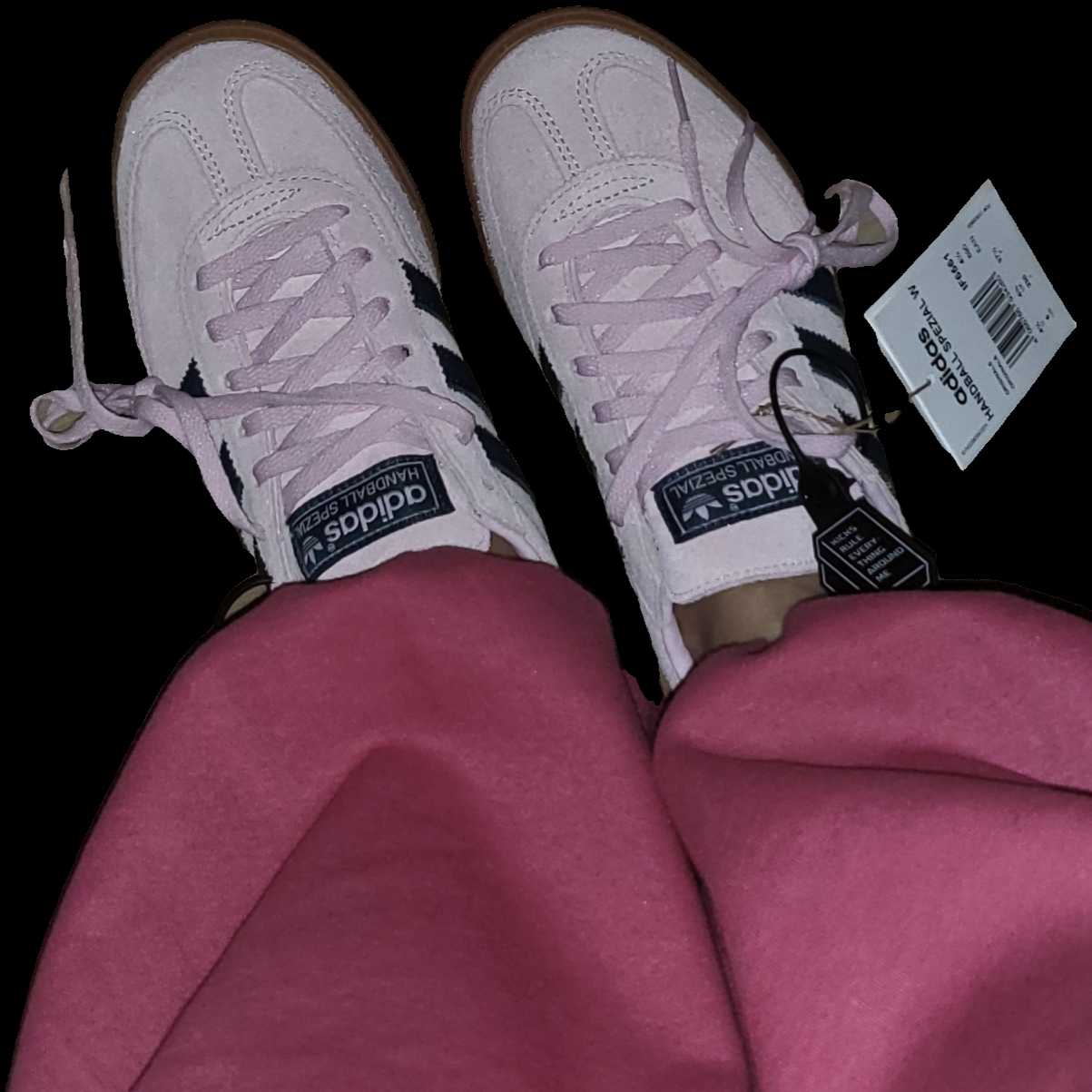 (W) Adidas Spezial Handball Clear Pink 착용 스타일 - 2