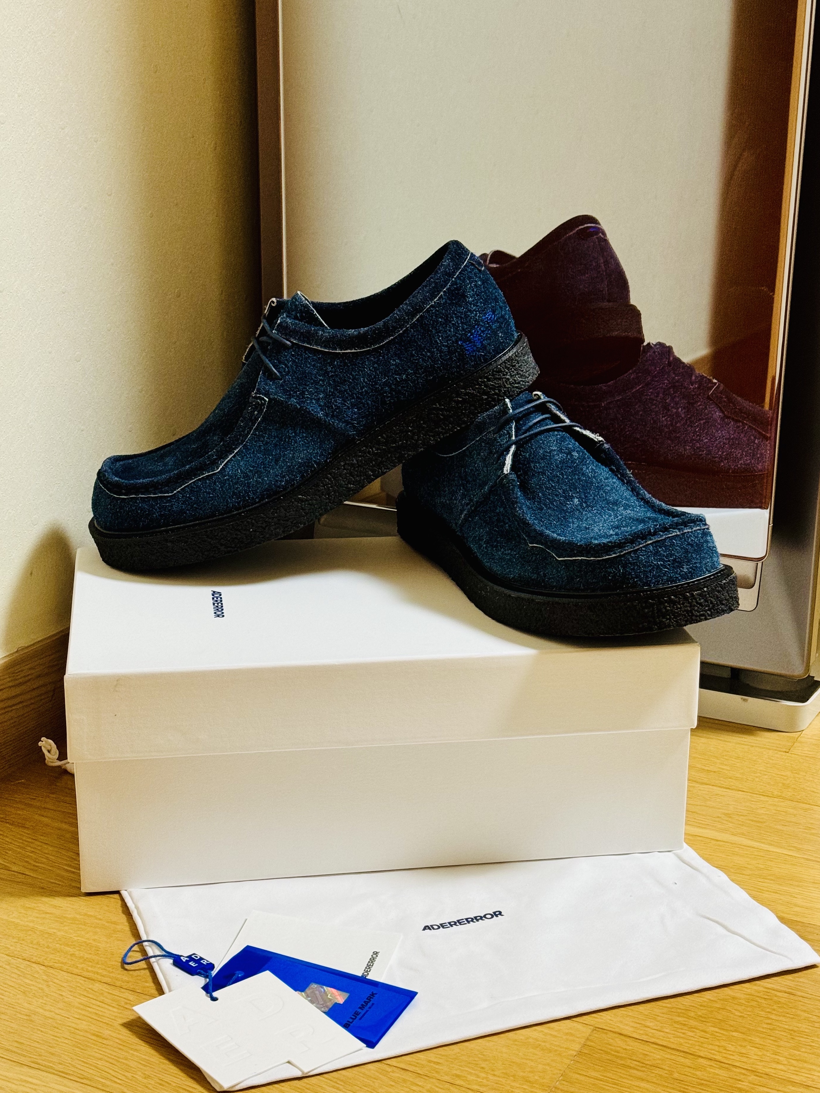 Ader Error Nubuck Z-Blue 착용 스타일