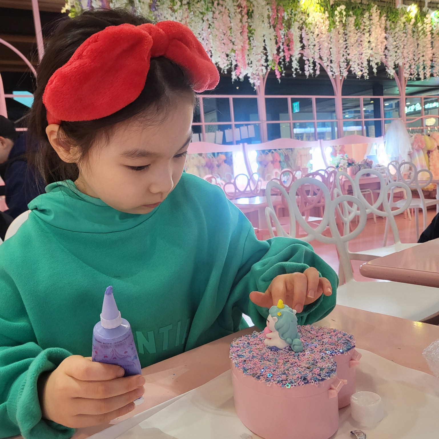 (Kids) Essentials Nylon Fleece Hooded Dress Mint Leaf - 24SS 착용 스타일 - 1