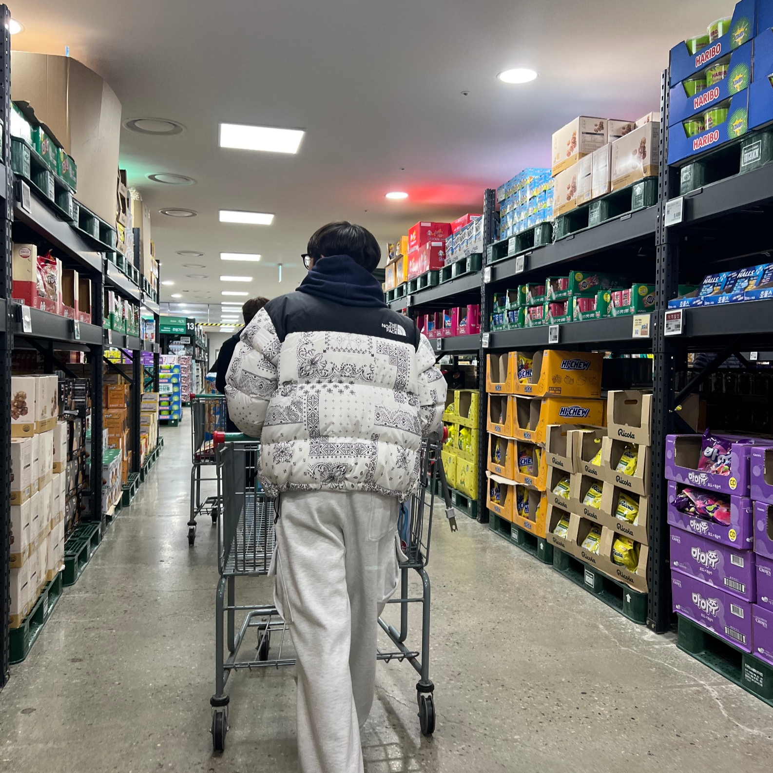 The North Face 1996 Novelty Nuptse Jacket Off White, Vans Classic Slip-On Sherpa Checkerboard 착용 스타일 - 1