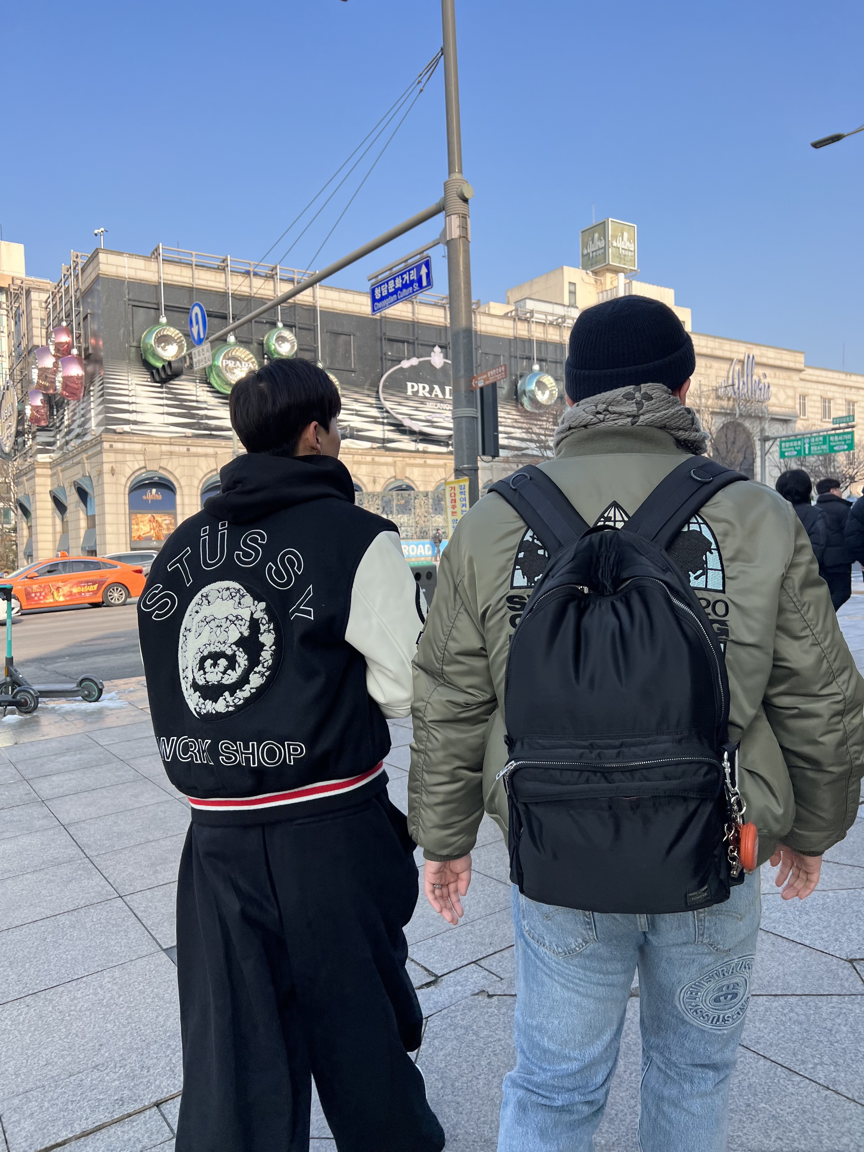 Supreme x Comme des Garcons Junya Watanabe Man Brushed Camo Sweater Olive - 21FW, (W) Miu Miu Velour Blouson Jacket Sand Beige 착용 스타일 - 3