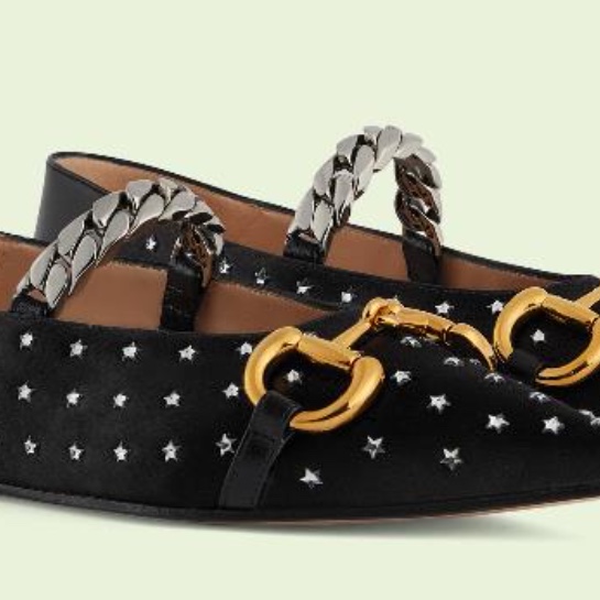 (W) Gucci Lovelight Ballet Flat with Horsebit Black 착용 스타일 - 2