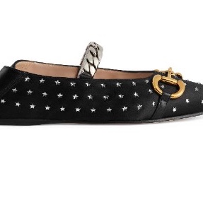 (W) Gucci Lovelight Ballet Flat with Horsebit Black 착용 스타일 - 3