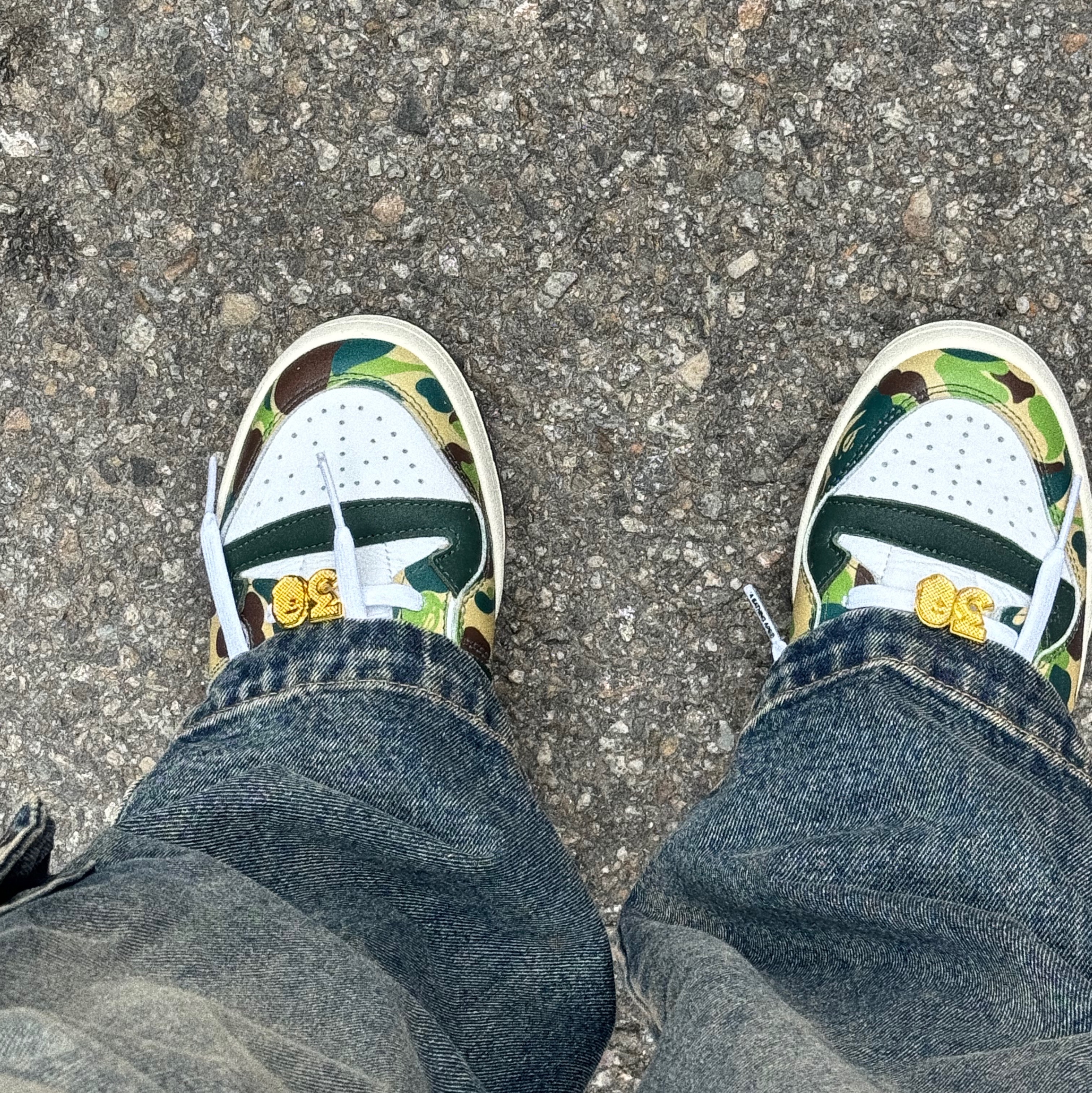 Adidas x BAPE Forum 84 Low Green Camo 착용 스타일 - 2