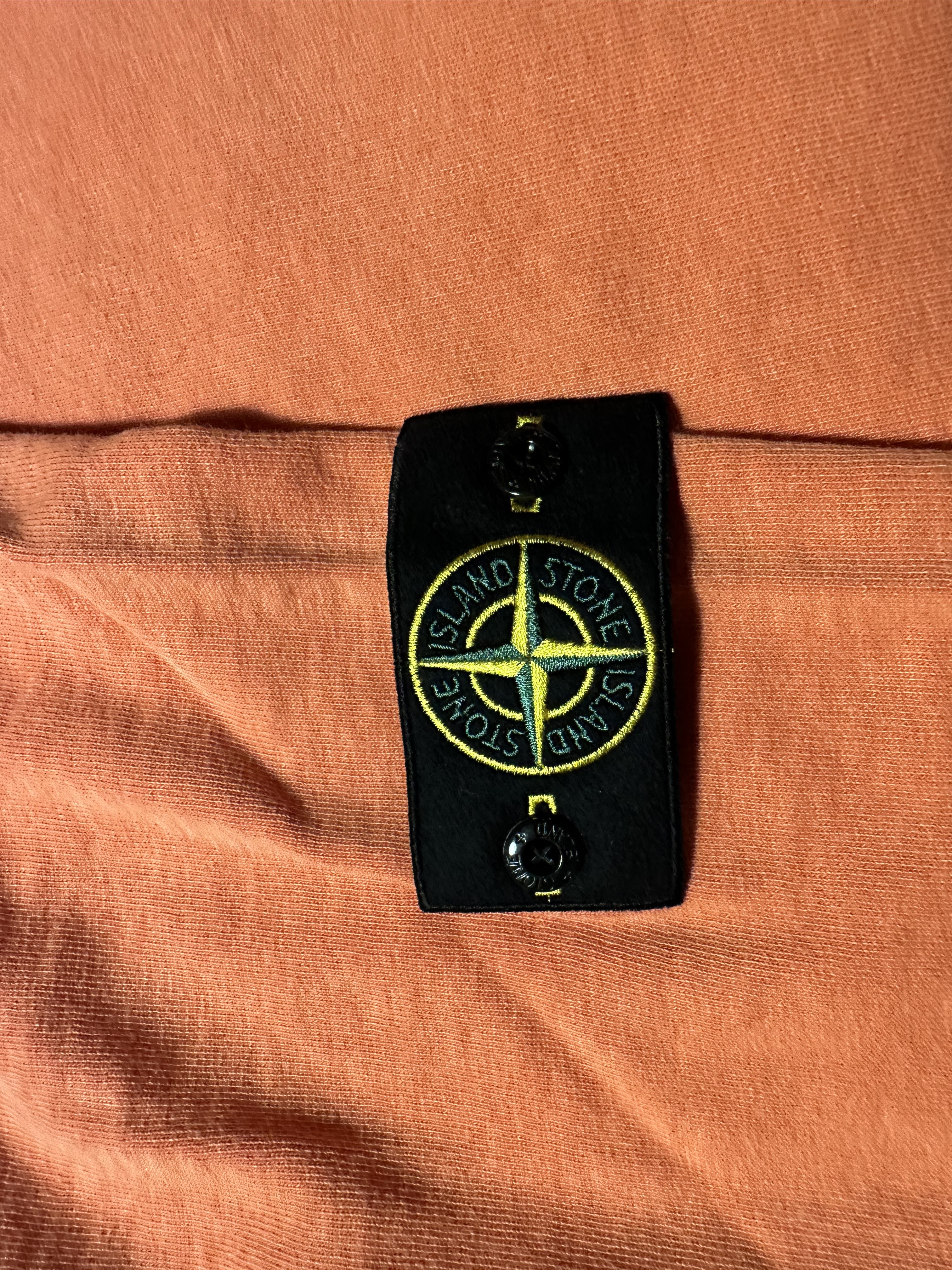 Stone Island 66360 Garment Dyed Malfile Fleece Crewneck Sweatshirt Orange - 22SS 착용 스타일 - 4