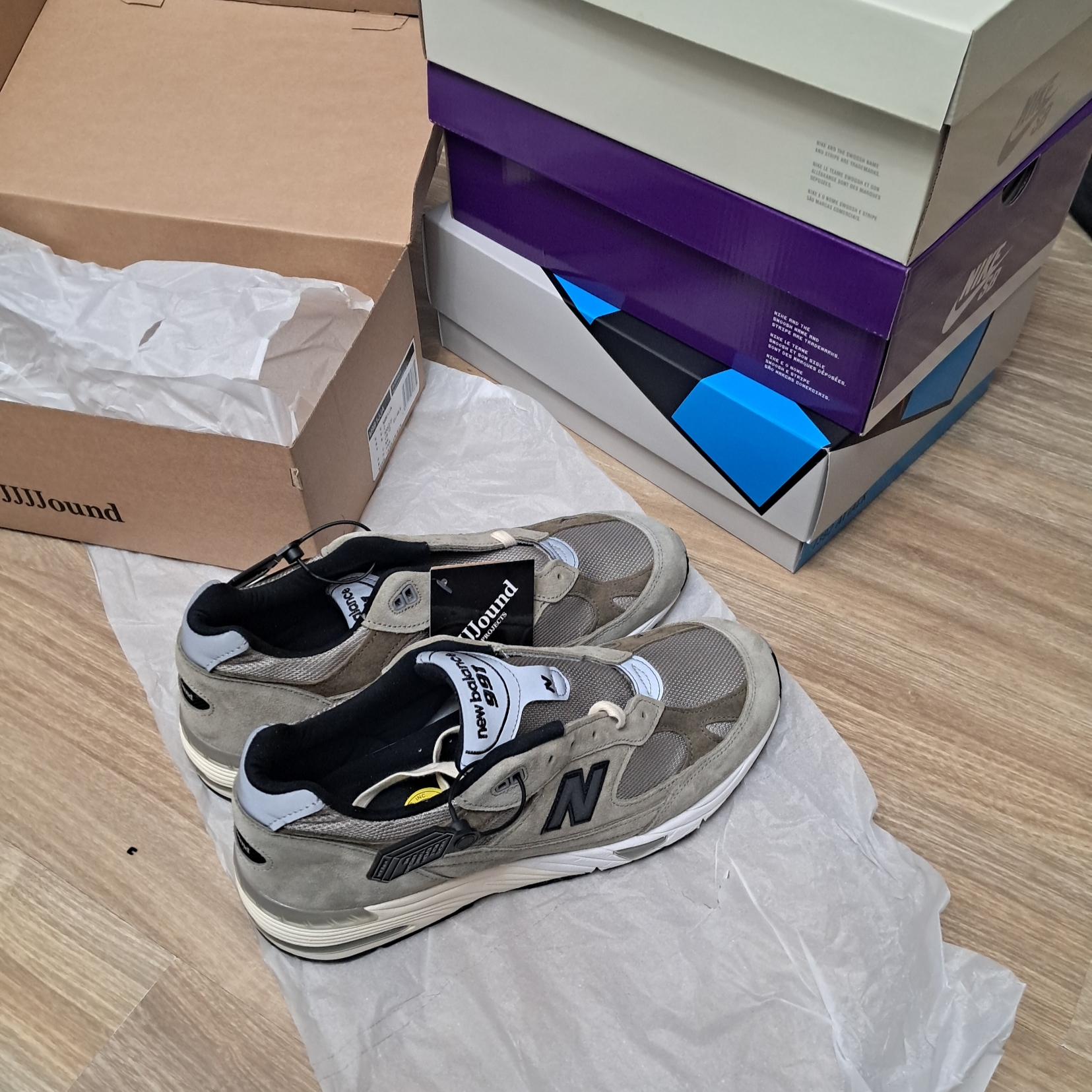New Balance x JJJJound 991 Made in UK Grey 착용 스타일 - 4