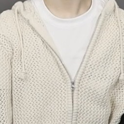 Stussy Mesh Zip Hoodie Natural 착용 스타일 - 1