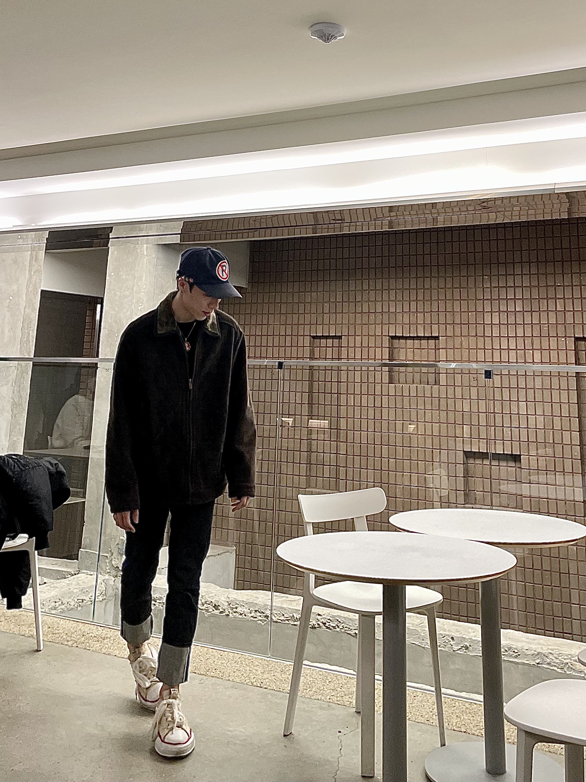 Maison Mihara Yasuhiro Peterson OG Sole Canvas Low-top Sneakers Natural, Peaceminusone 5 Panel Ball Cap #1 Blue 착용 스타일 - 1