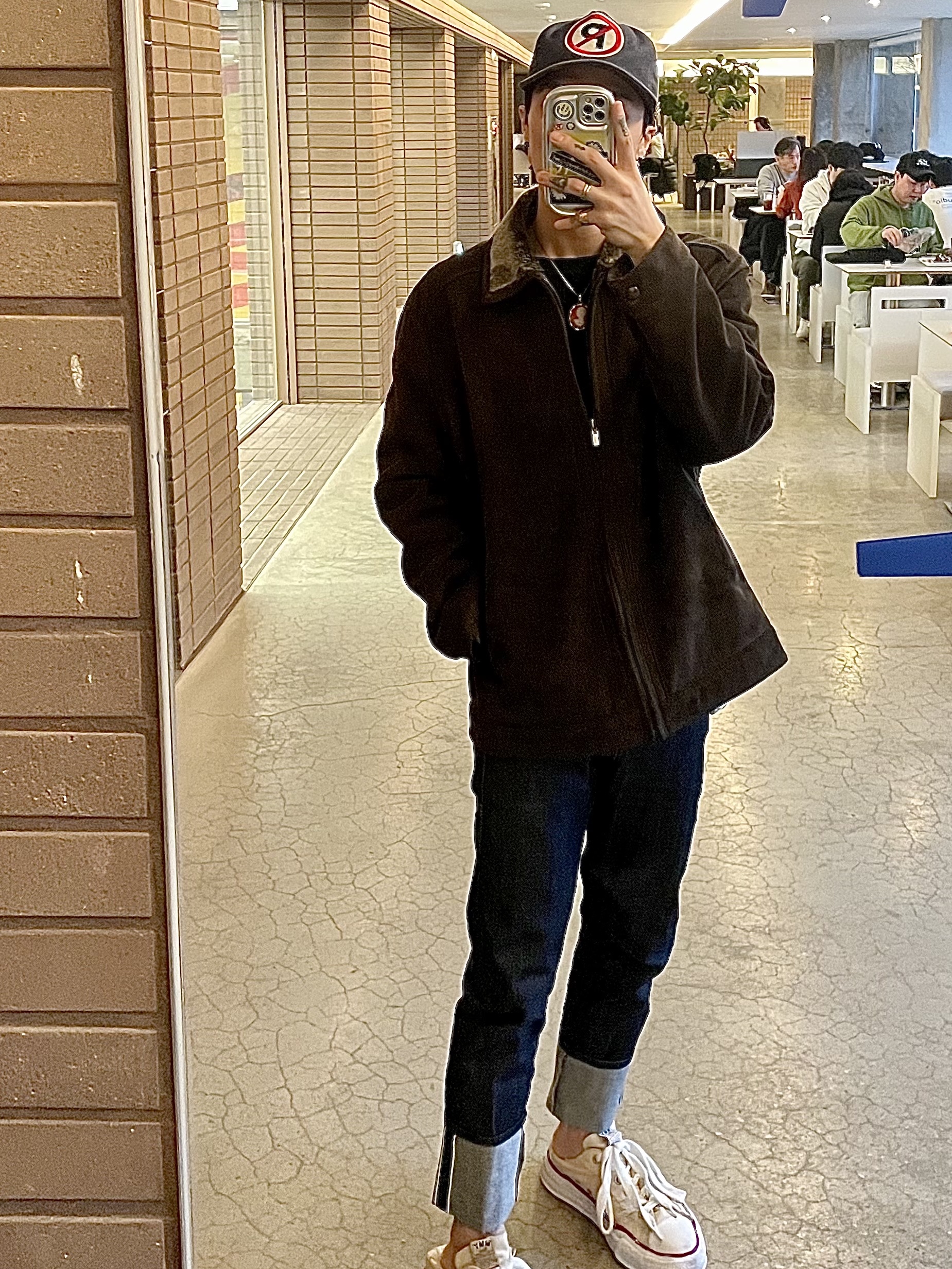 Maison Mihara Yasuhiro Peterson OG Sole Canvas Low-top Sneakers Natural, Peaceminusone 5 Panel Ball Cap #1 Blue 착용 스타일 - 4