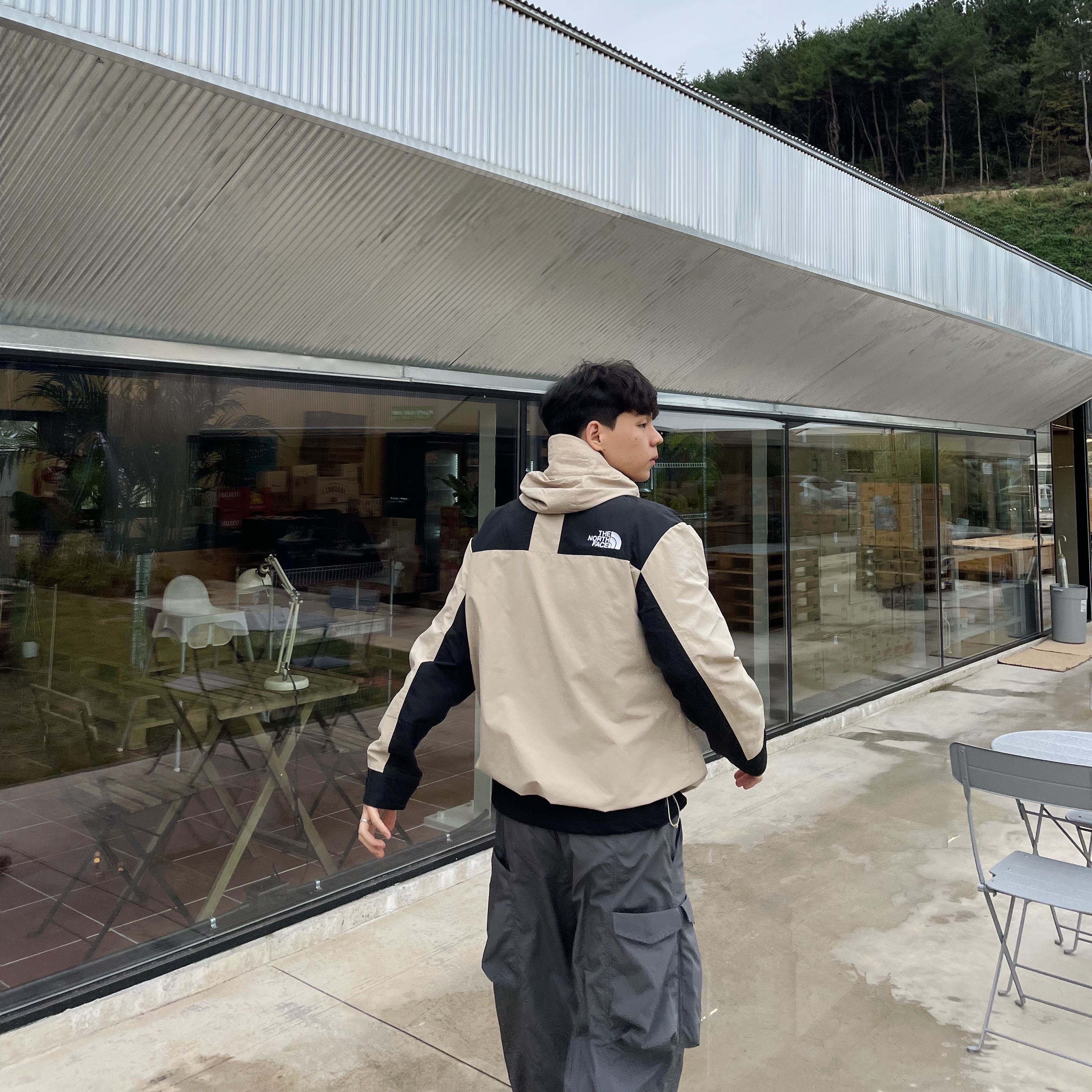 The North Face White Label Martis Jacket Beige 착용 스타일