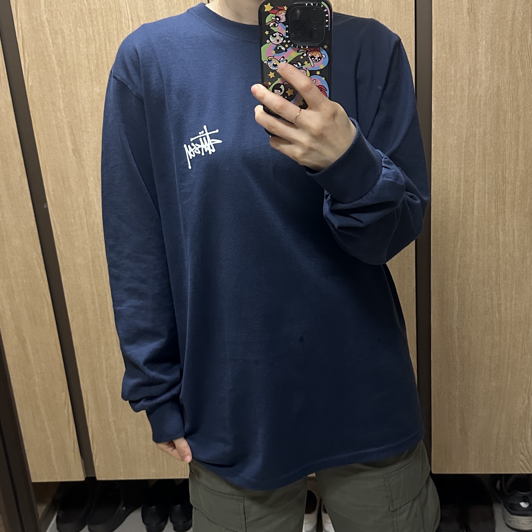 Stussy Basic Stussy LS T-Shirt Navy 2023 착용 스타일