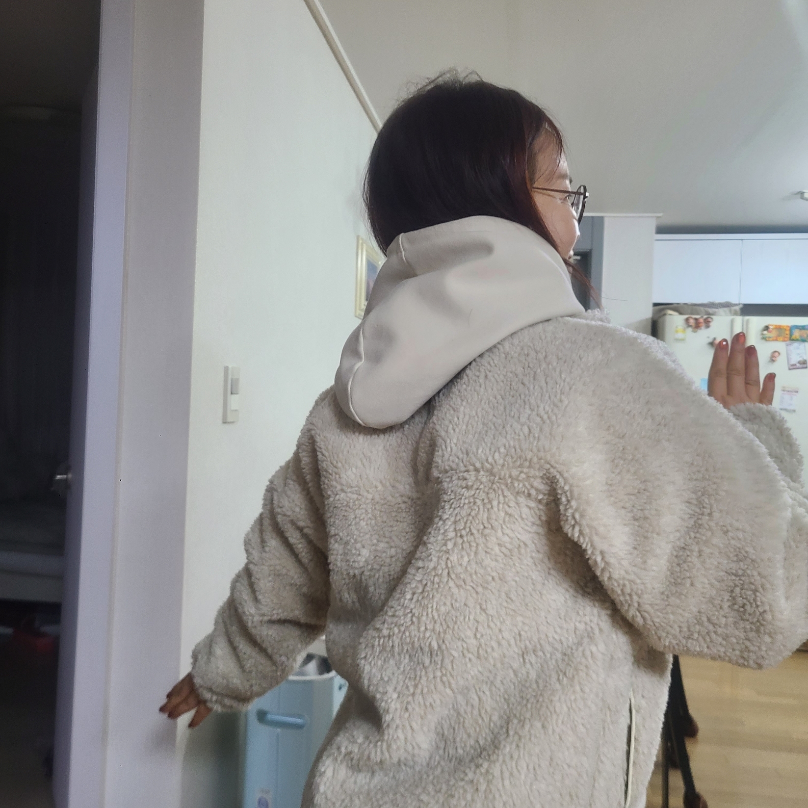 Patagonia Classic Retro-X Jacket Natural 착용 스타일 - 2
