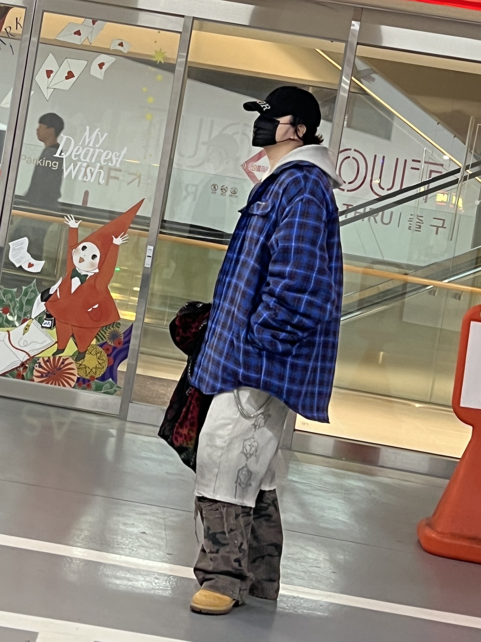 Project G/R Reversible Padded Check Shirt Navy, Project G/R Furious Logo Applique Zip Hoodie Grey - 10 Corso Como Exclusive 착용 스타일 - 4