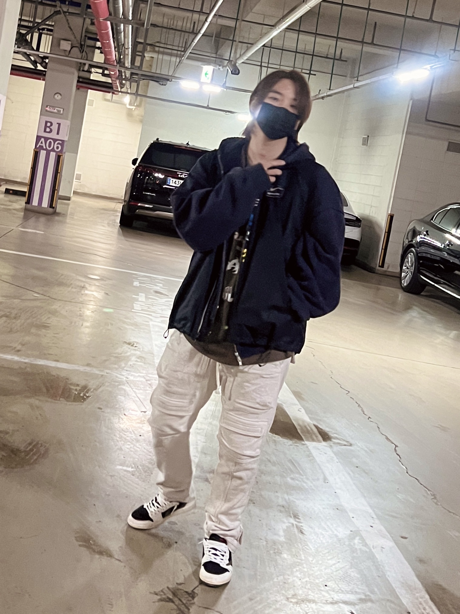Project G/R Happiness Zip Hoodie Navy, Nike x Stussy NRG FL Storm-Fit Jacket Black (DO5304-010) 착용 스타일 - 2