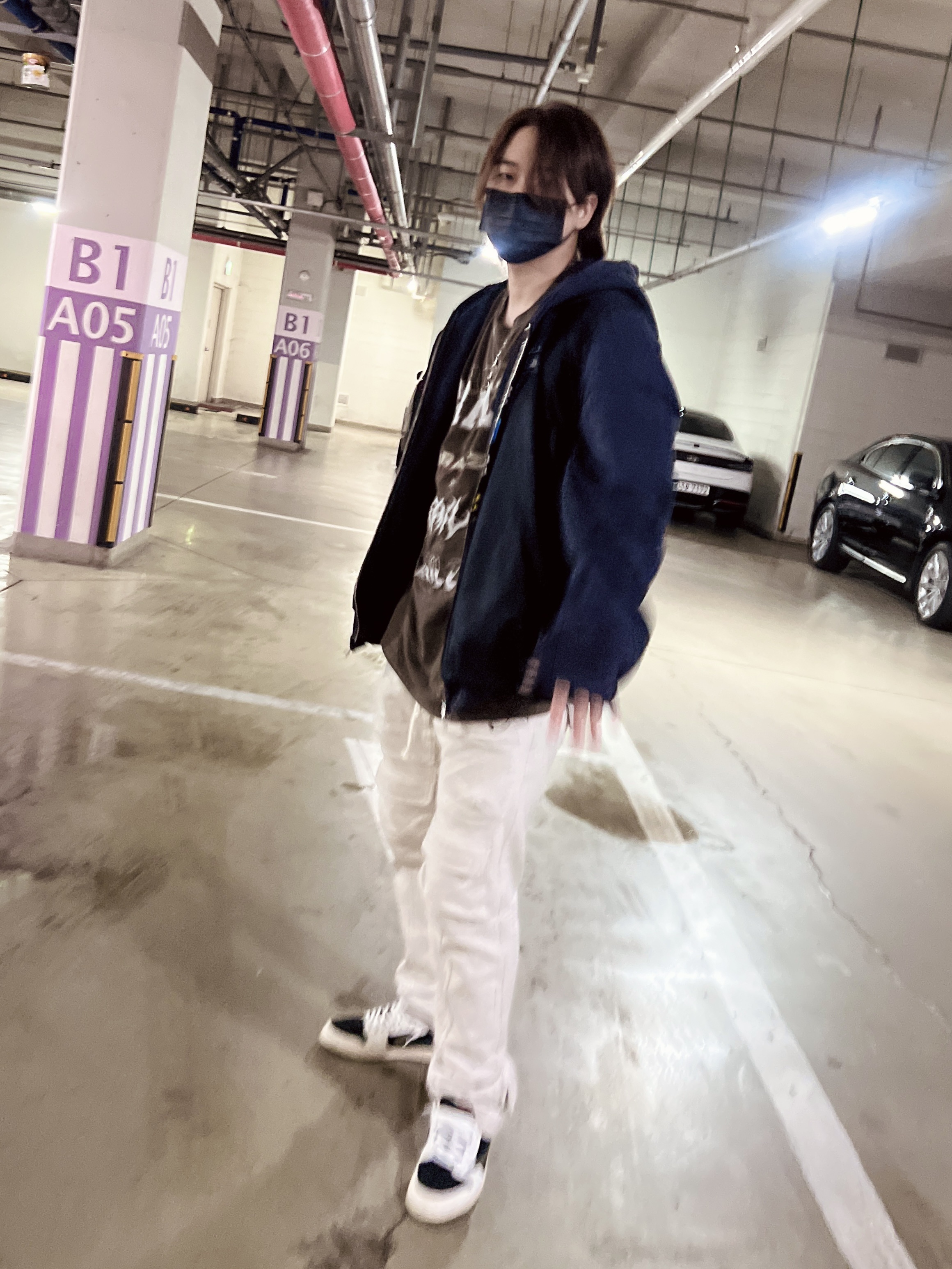 Project G/R Happiness Zip Hoodie Navy, Nike x Stussy NRG FL Storm-Fit Jacket Black (DO5304-010) 착용 스타일 - 3