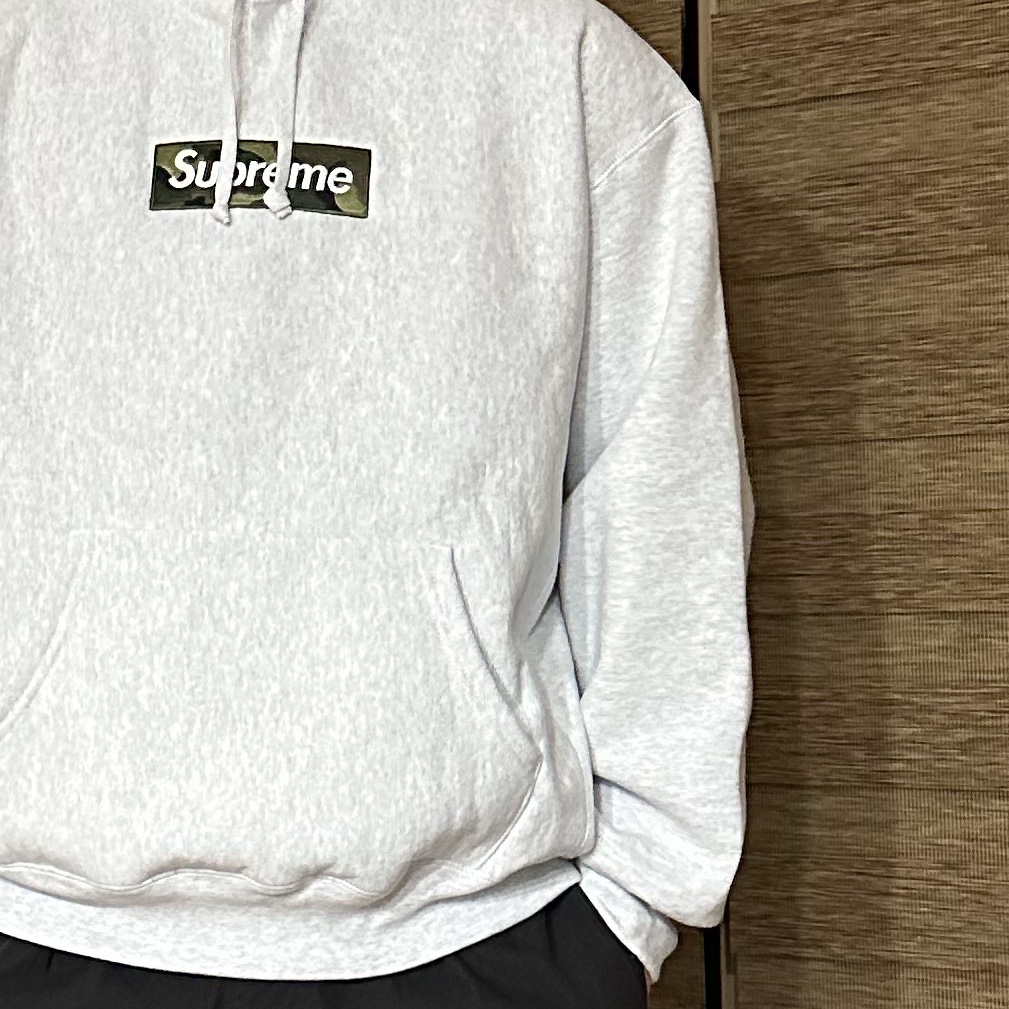 Supreme Box Logo Hooded Sweatshirt Ash Grey - 23FW 착용 스타일