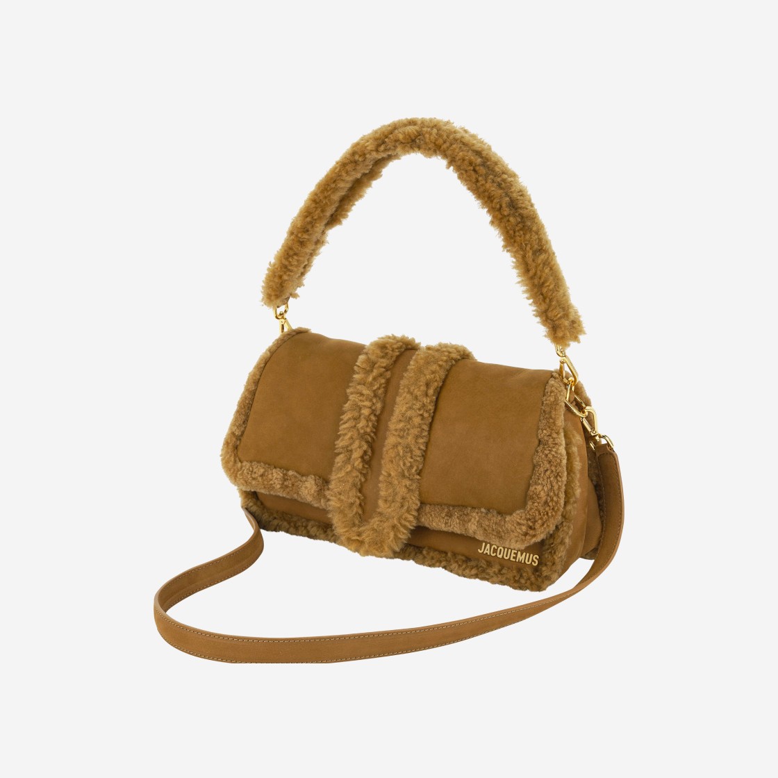 Jacquemus Le Bambimou Doux Puffed Shearling Flap Bag Camel 상세 이미지 3