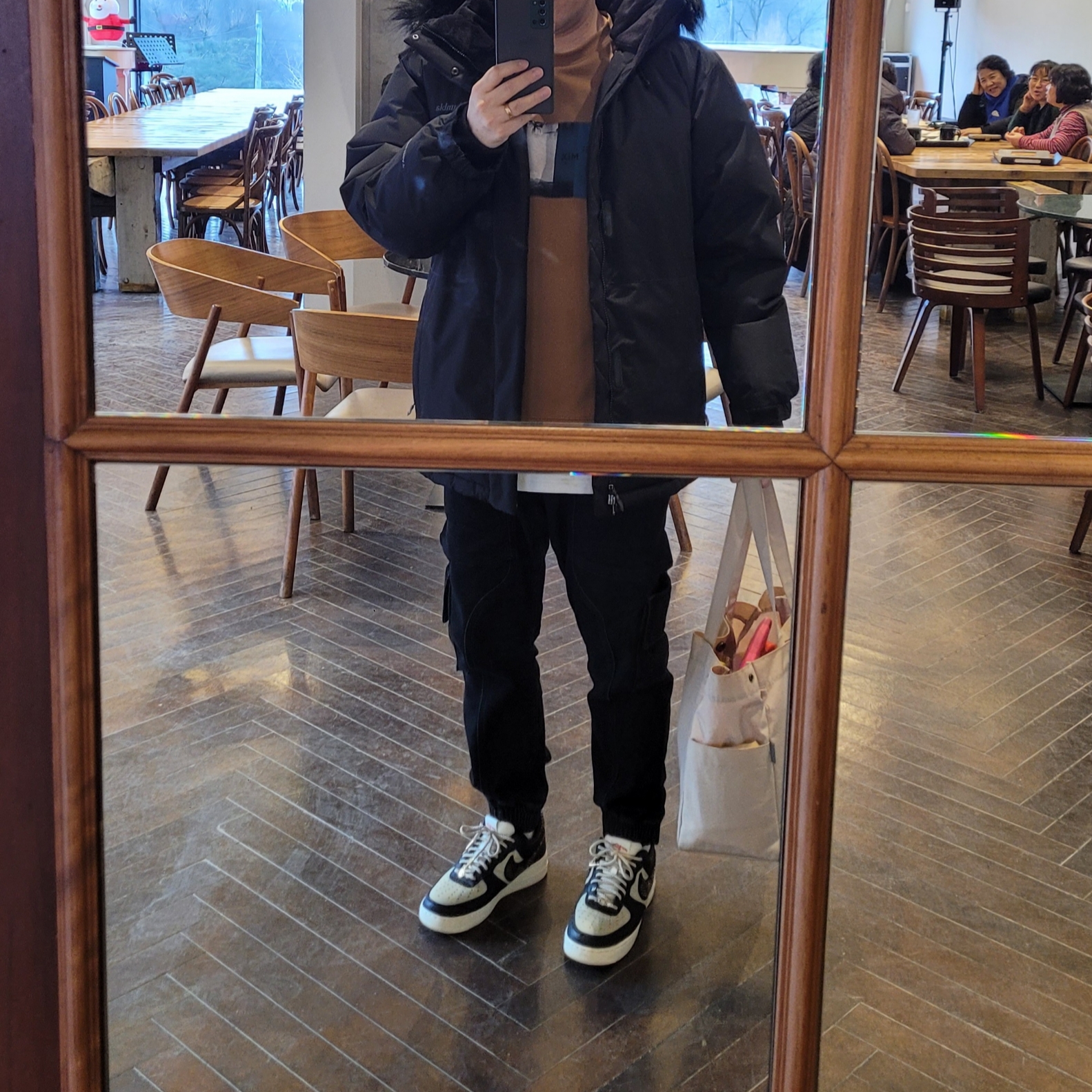 (W) Nike x Premium Goods Air Force 1 Low Black Sand 착용 스타일 - 1