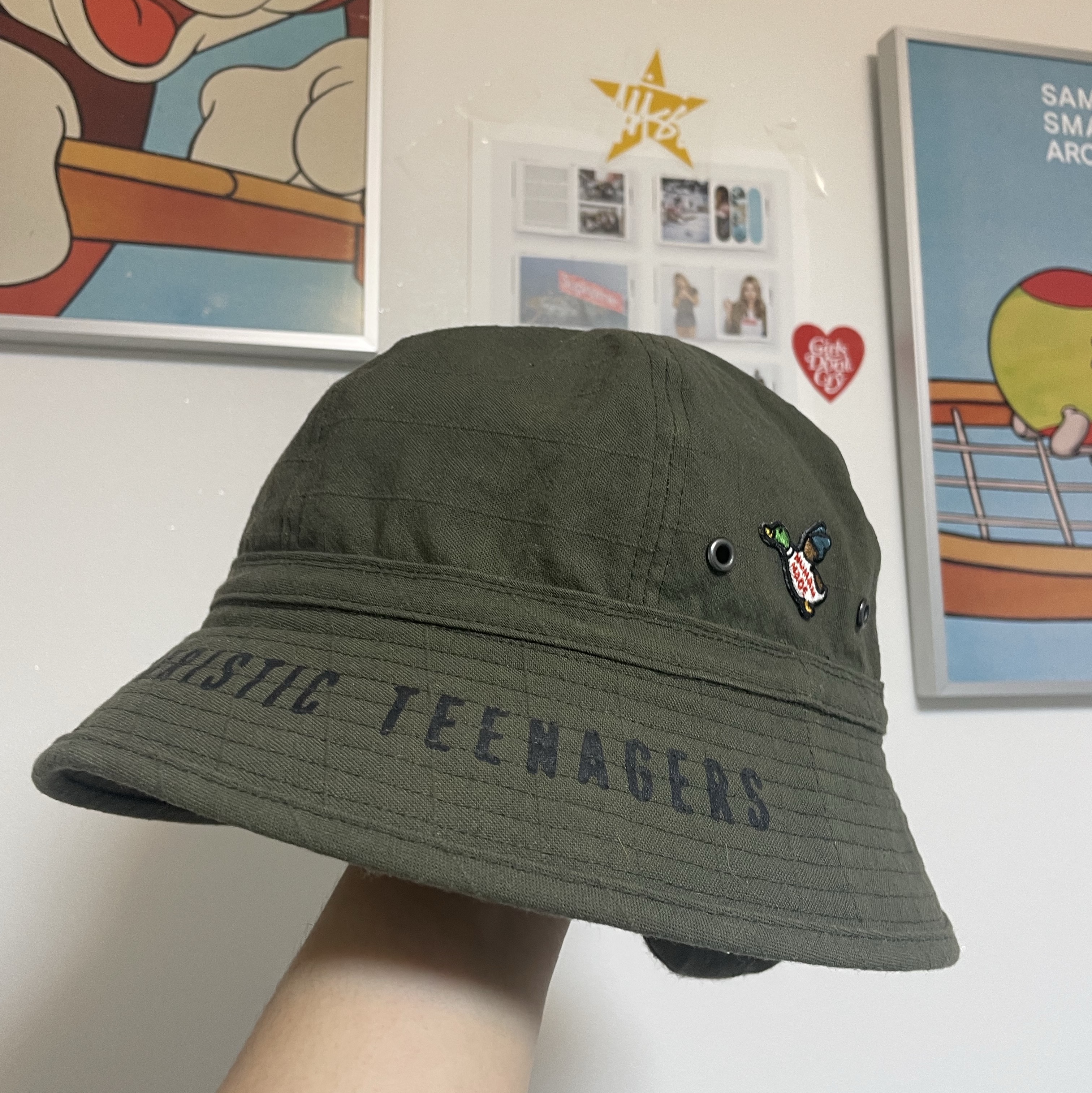 Human Made Round Bucket Hat Olive Drab 착용 스타일