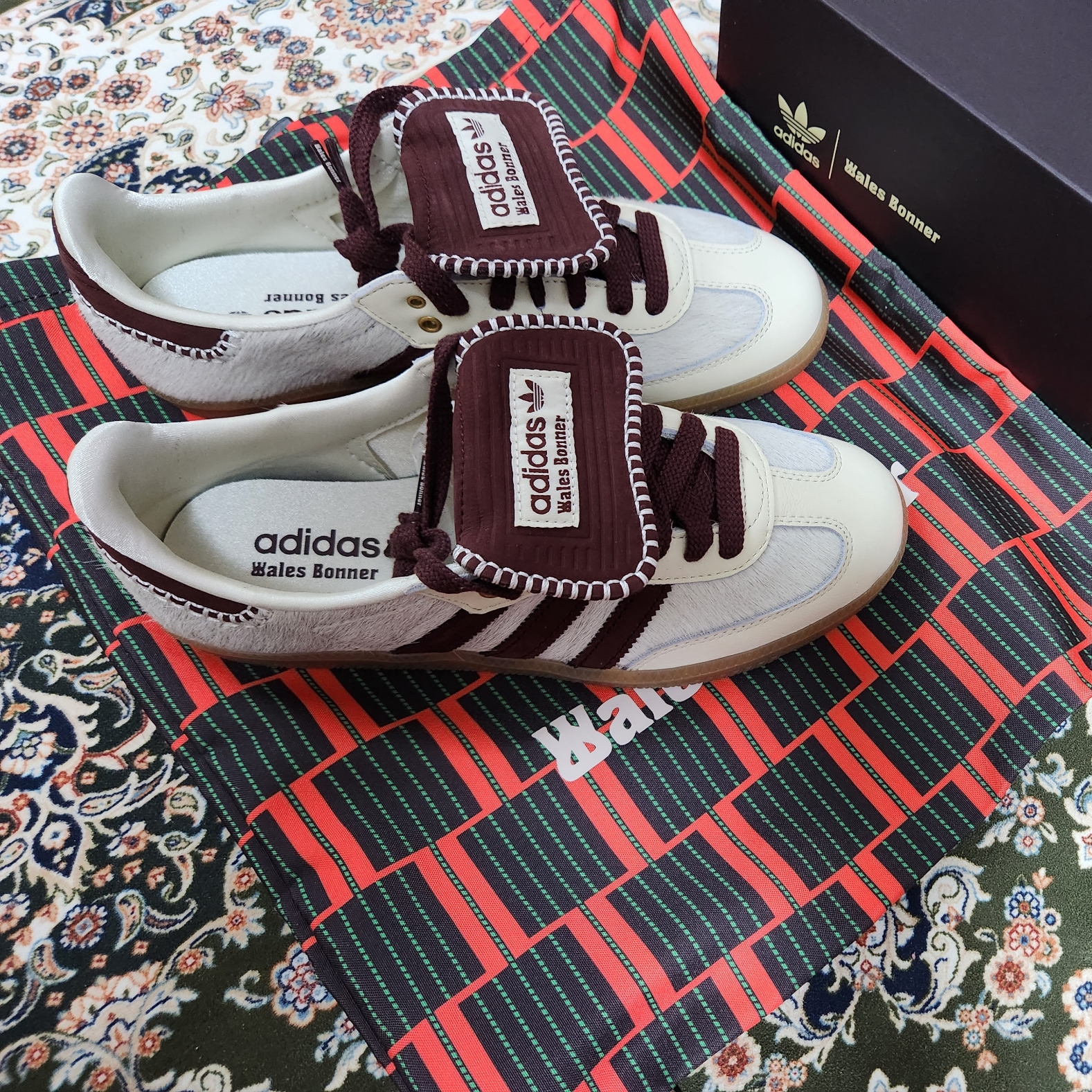 Adidas x Wales Bonner Pony Tonal Samba Cream White Mystery Brown 착용 스타일