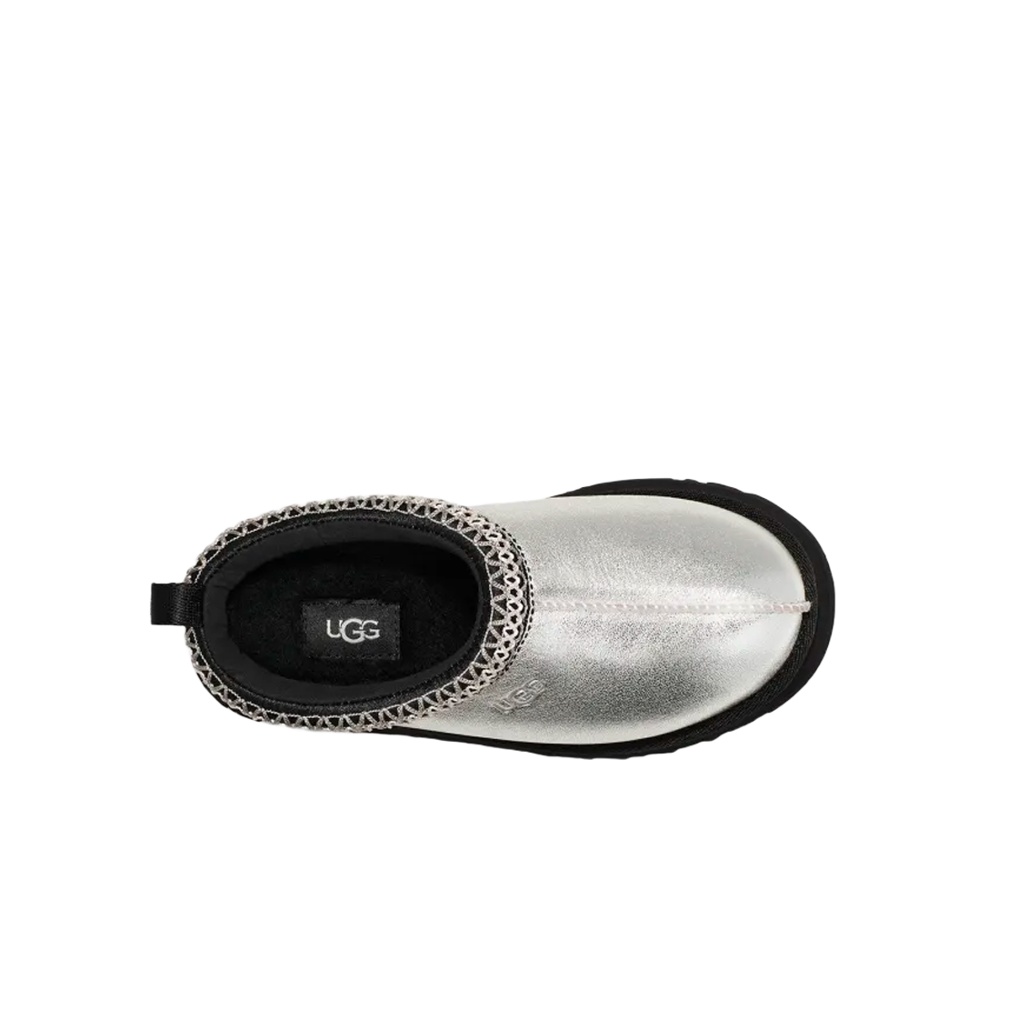 (키즈) 어그 타즈 레더 슬리퍼 실버 메탈릭((Kids) UGG Tazz Leather Slipper Silver Metallic) - 2