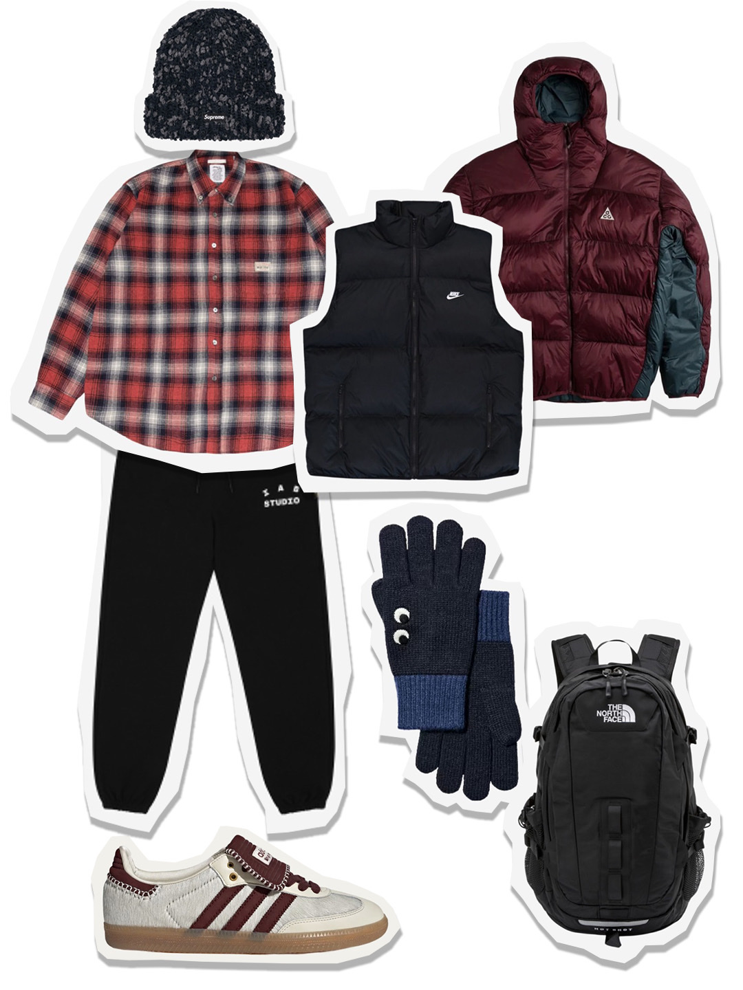 Nike NSW Club Primaloft Water-Repellent Puffer Vest Black - Asia, Nike ACG Therma-Fit ADV Lunar Lake Puffer Jacket Night Maroon - Asia 착용 스타일 - 1