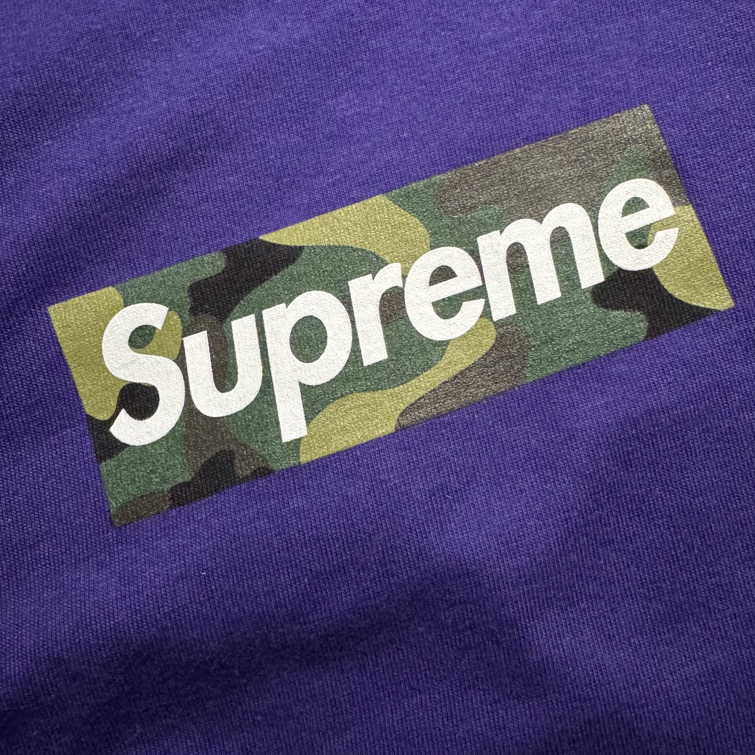 Supreme Box Logo T-Shirt Purple - 23FW 착용 스타일