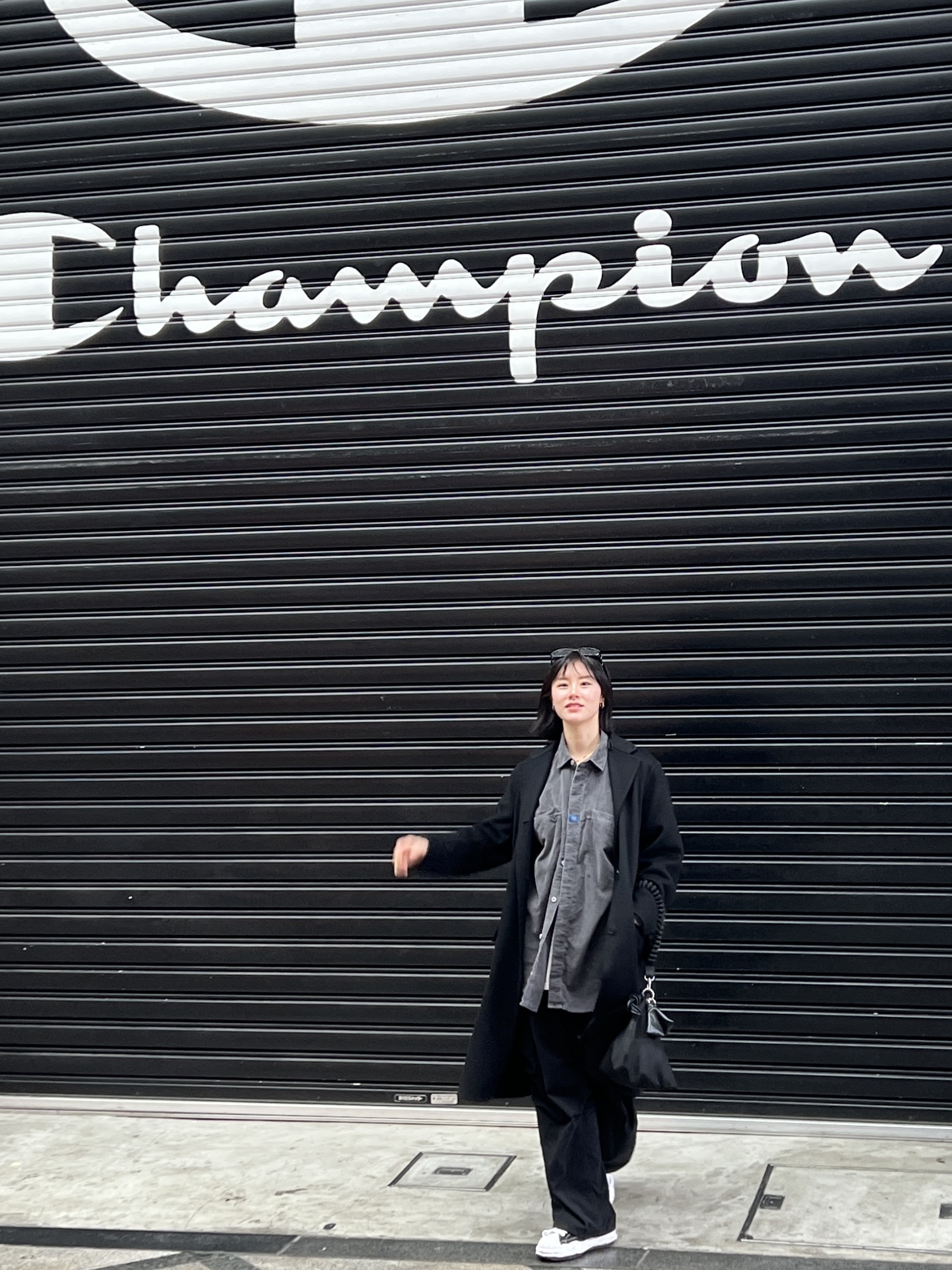 Cav Empt Overdye Cord Design Big Shirt Charcoal - 23FW, Supreme x Blackmeans Mended Loose Fit Jean Washed Black - 23FW 착용 스타일 - 4