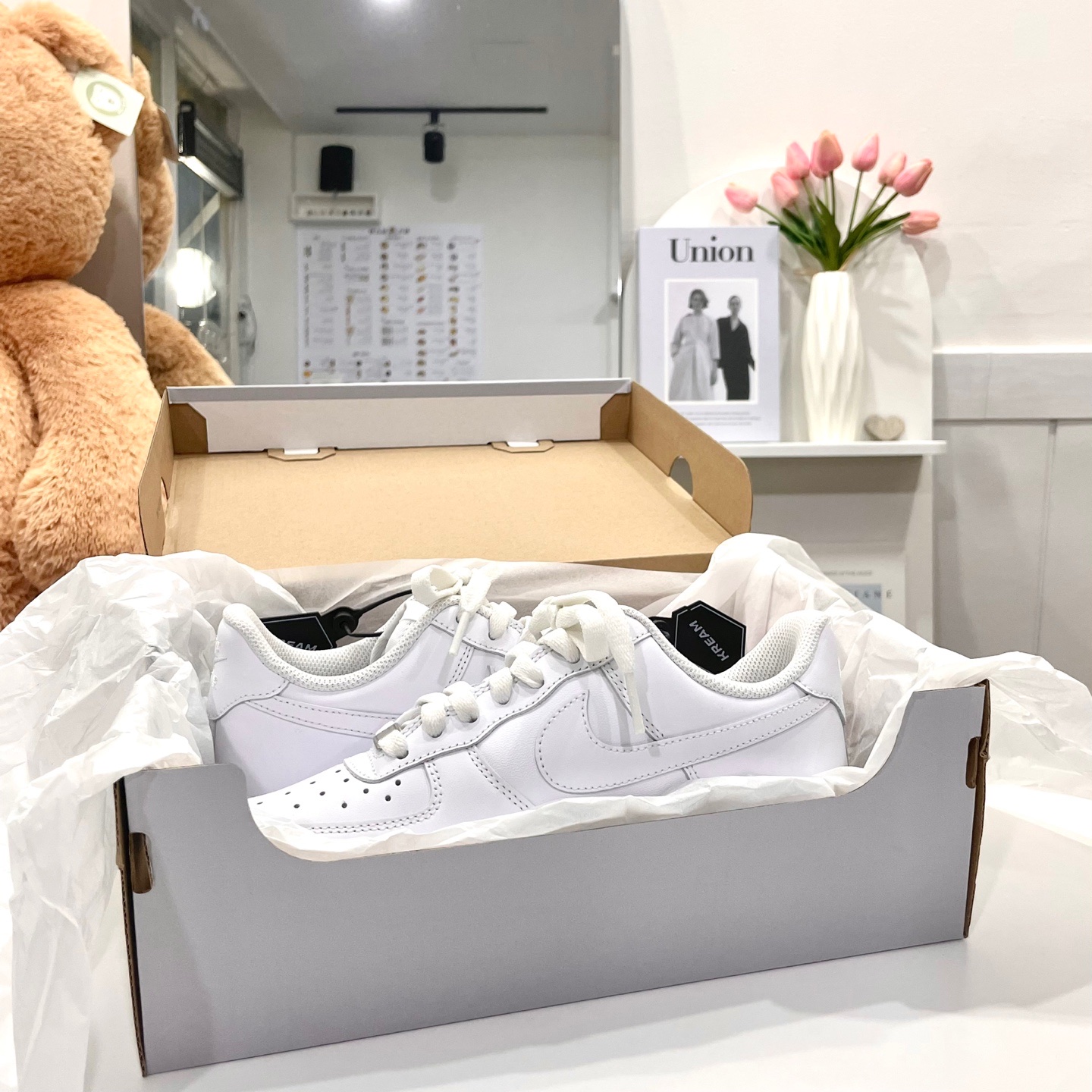 (W) Nike Air Force 1 '07 Low White 착용 스타일