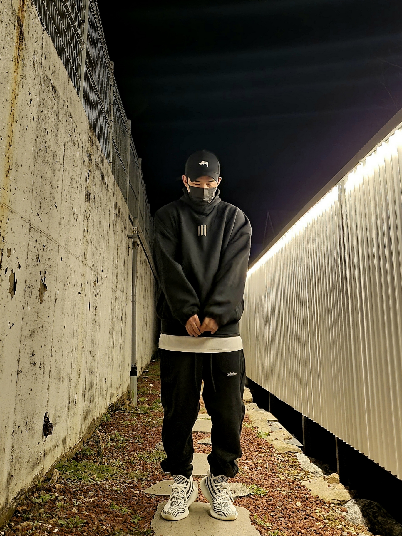 Adidas x Fear of God Athletics Heavy Fleece Hoodie Black - KR Sizing, Adidas x Fear of God Athletics Heavy Fleece Sweatpants Black - KR Sizing 착용 스타일