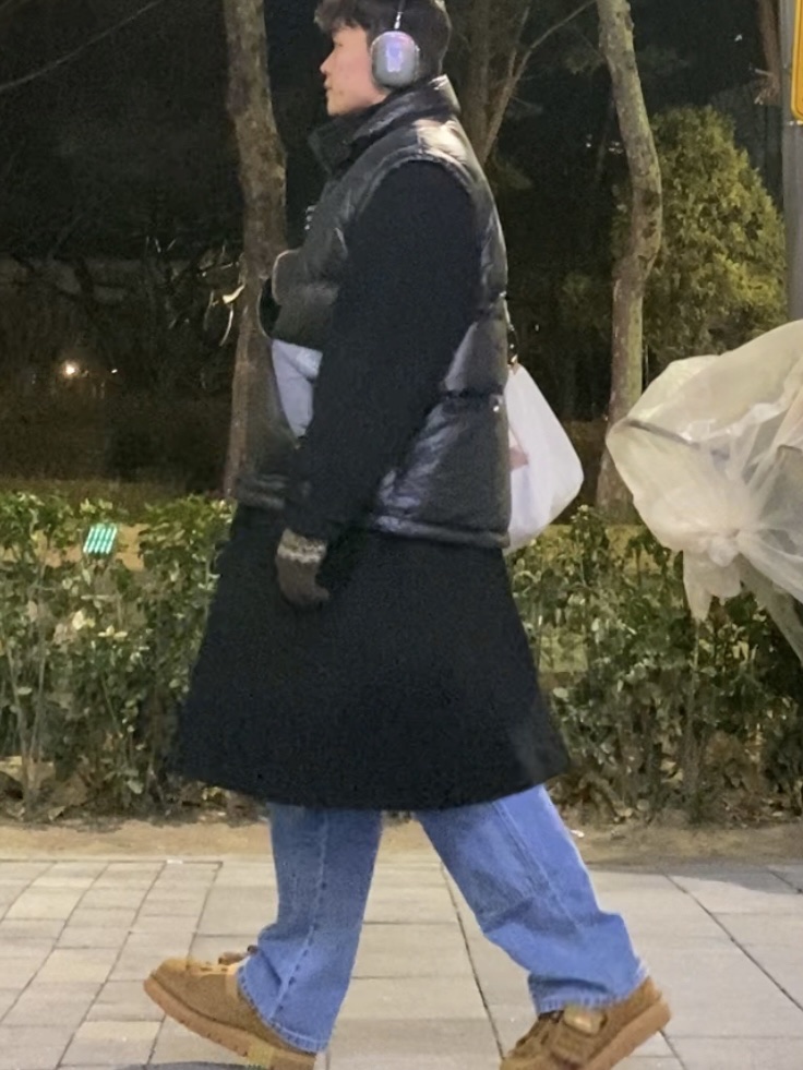 Apple AirPods Max Lightning Space Gray (Korean Ver.), Matin Kim Folded Pocket Down Vest Black 착용 스타일 - 2