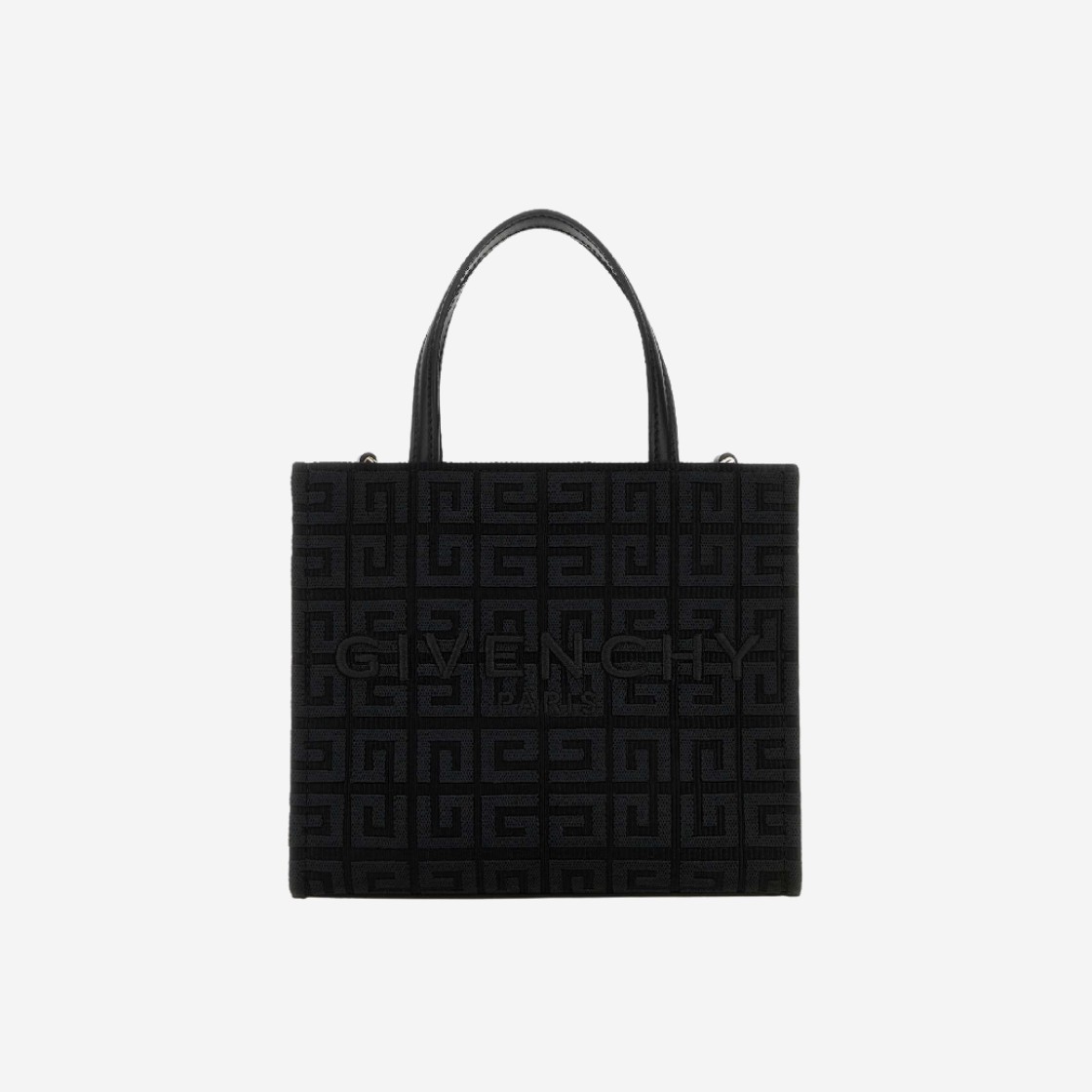 Givenchy Mini G Tote Shopping Bag in 4G Embroidered Canvas Black 상세 이미지 1