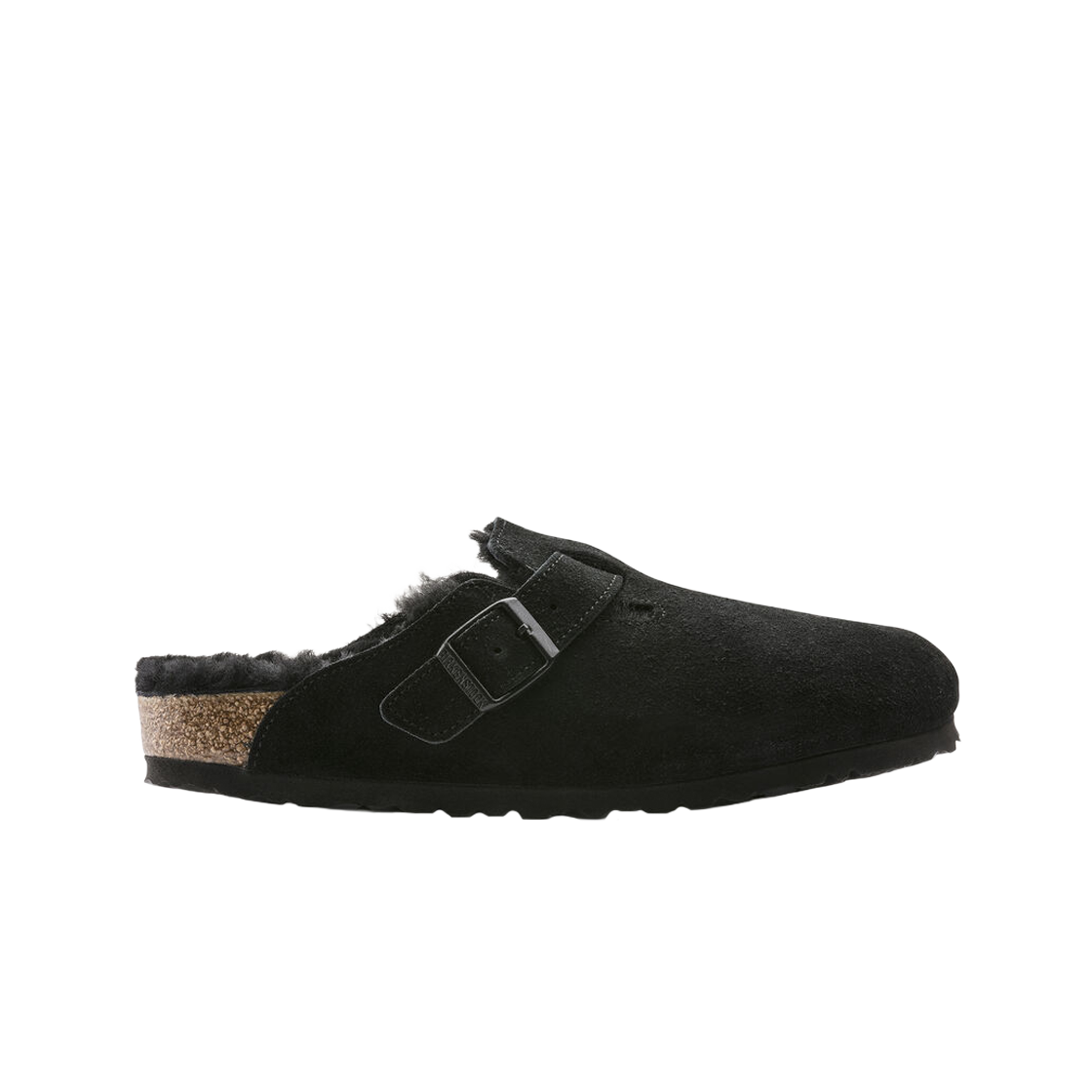 0259881 Birkenstock Boston Shearling Suede Leather Black - Regular