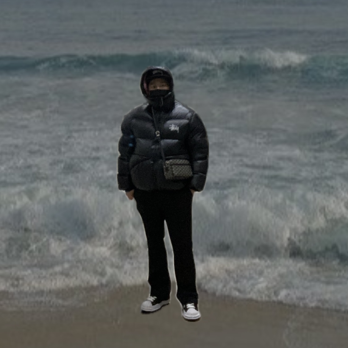Stussy Micro Ripstop Down Parka Black, Goyard Cap-Vert PM Bag Black 착용 스타일