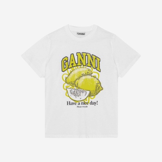 (W) 가니 릴렉스드 레몬 티셔츠 브라이트 화이트