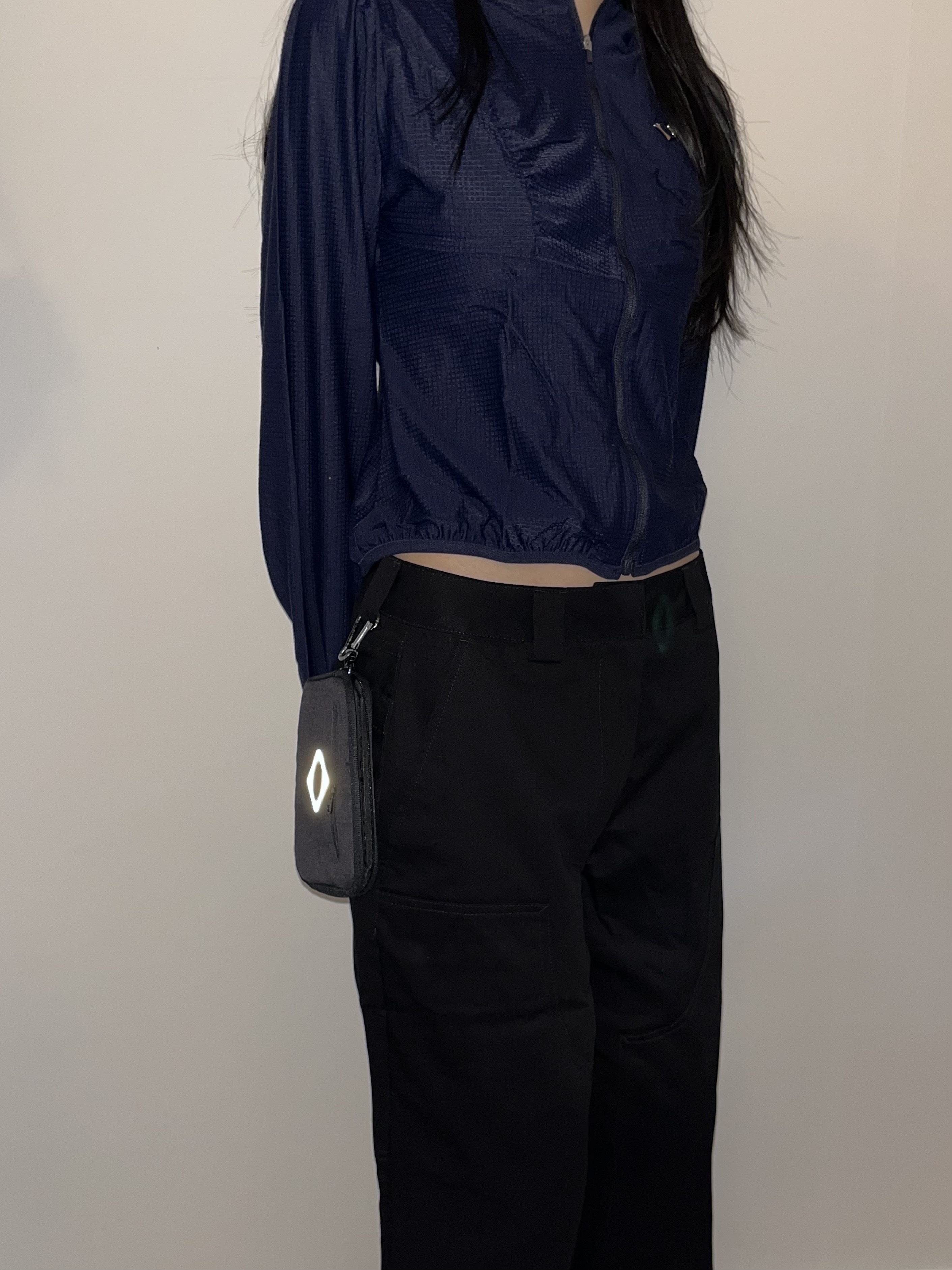 (W) Mischief Apron Pocket Work Pants Black, Mischief Rhombus Carabiner Mini Pouch Charcoal 착용 스타일 - 2