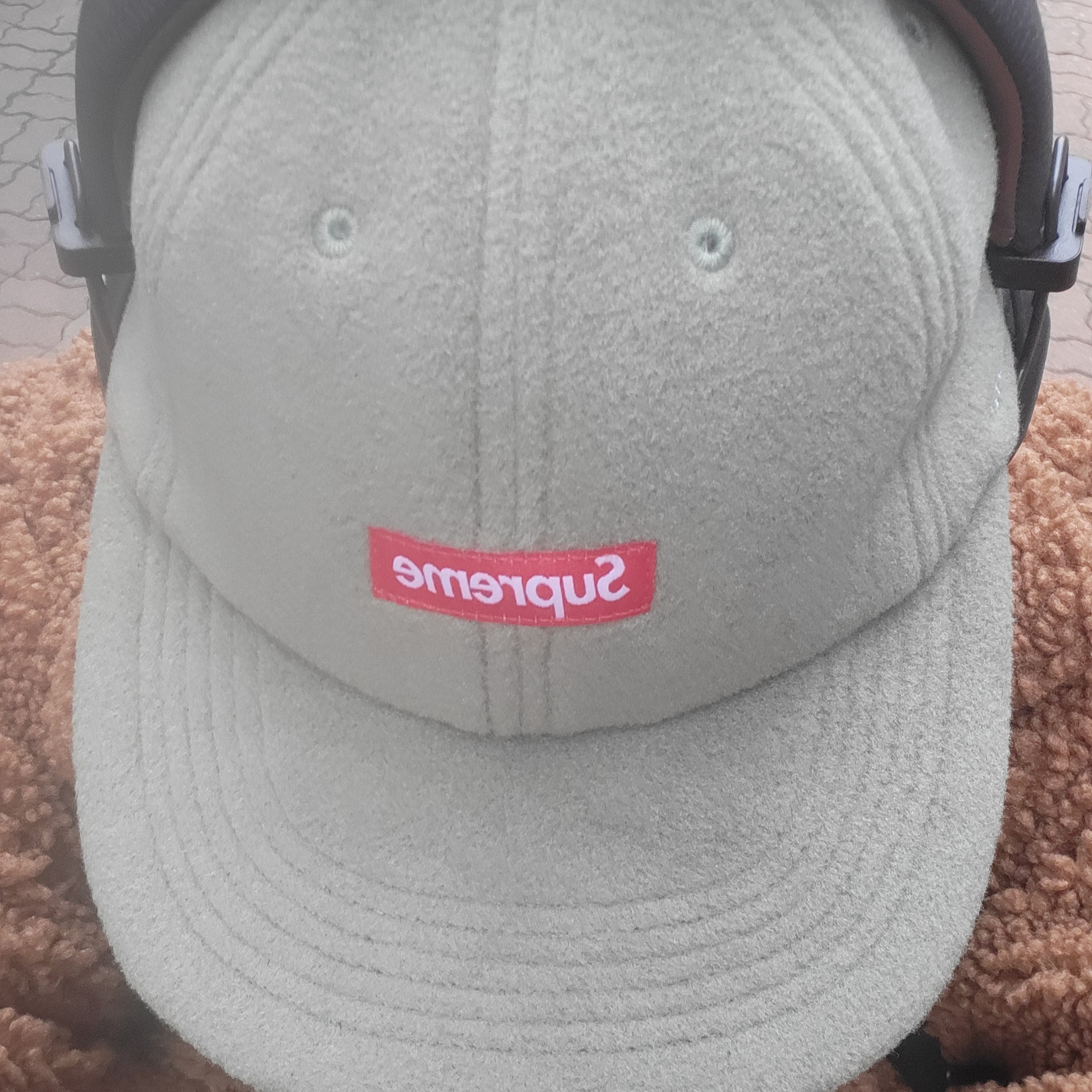 Supreme Polartec Small Box 6-Panel Olive - 23FW 착용 스타일