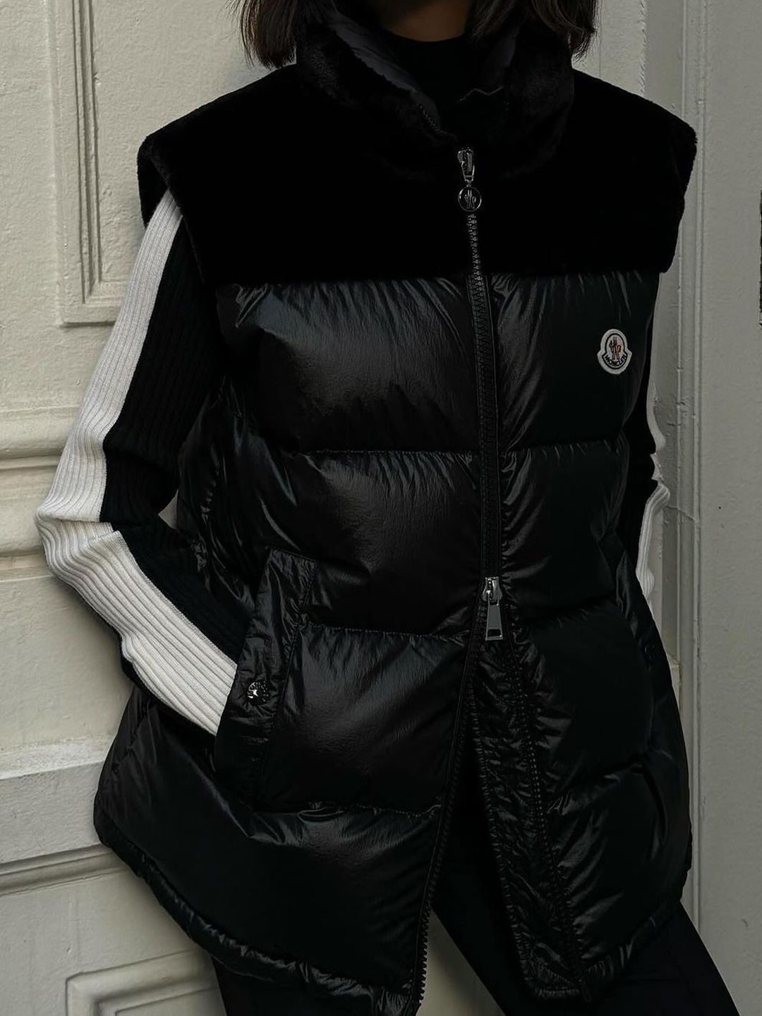 (W) Moncler Boed Short Down Jacket Black - 23FW, Moncler Maya Short Down Jacket Black - 23FW 착용 스타일 - 4
