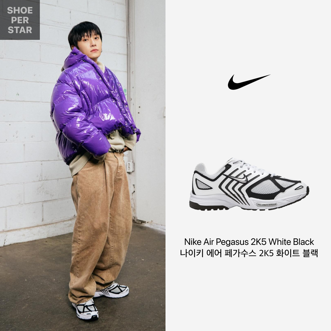 Nike Air Pegasus 2K5 White Black 착용 스타일 - 1